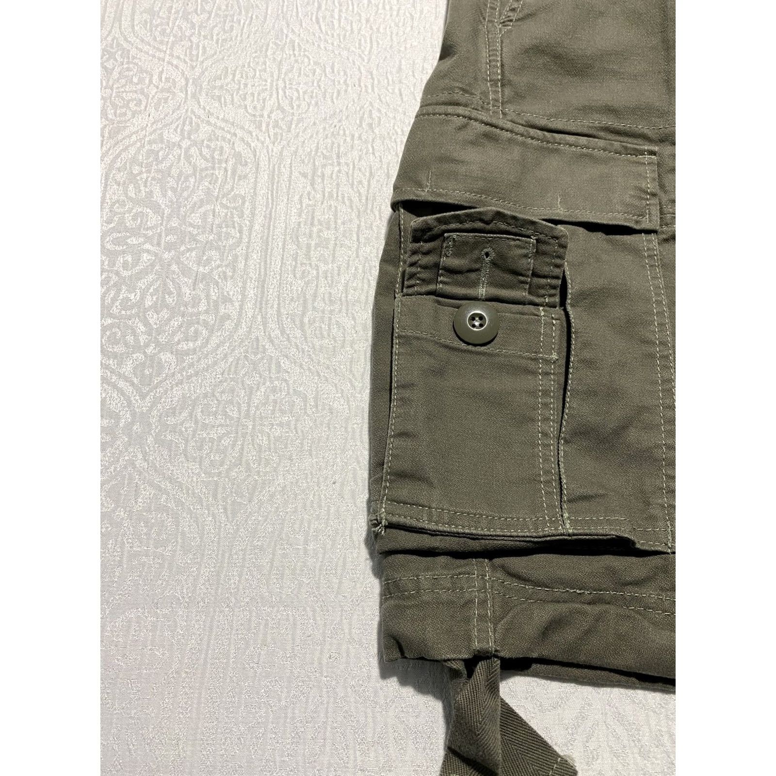 Olive Brandit Cargo Shorts Mens 2XL Olive Green Canvas Pocket Outdoor Casual Workwear Size US 39 - 2 Thumbnail