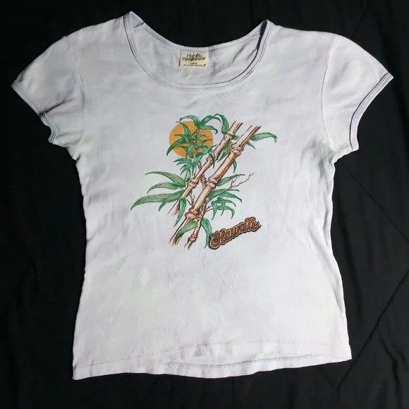 Hanes Vintage Hawaii Bamboo Reverse Dye T-Shirt Women French Cut Size L / US 10 / IT 46 - 2 Thumbnail