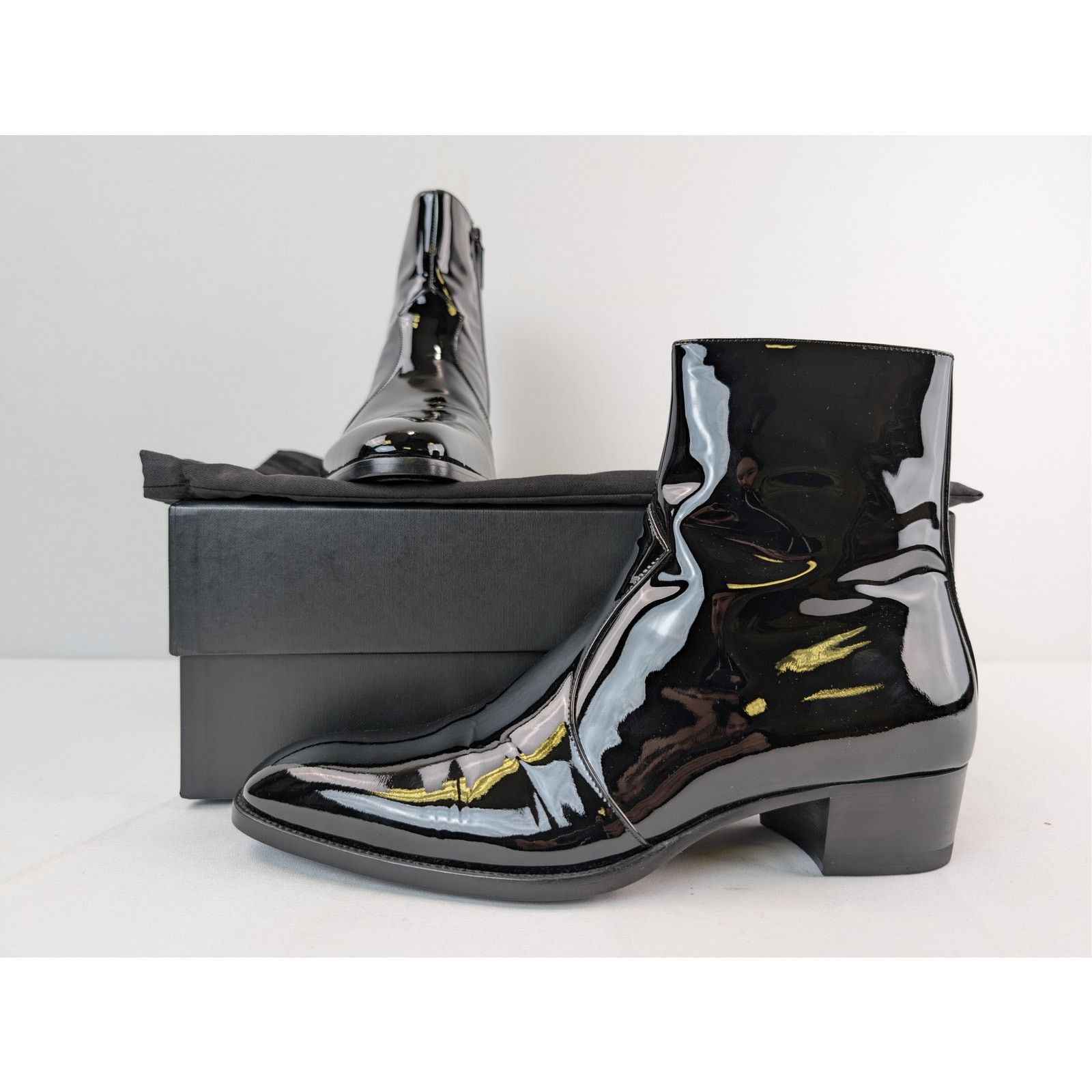 Saint Laurent Paris o1rshd1 Wyatt 40 Zip Booties Boots in Nero 41 Size US 8 / EU 41 - 18 Thumbnail