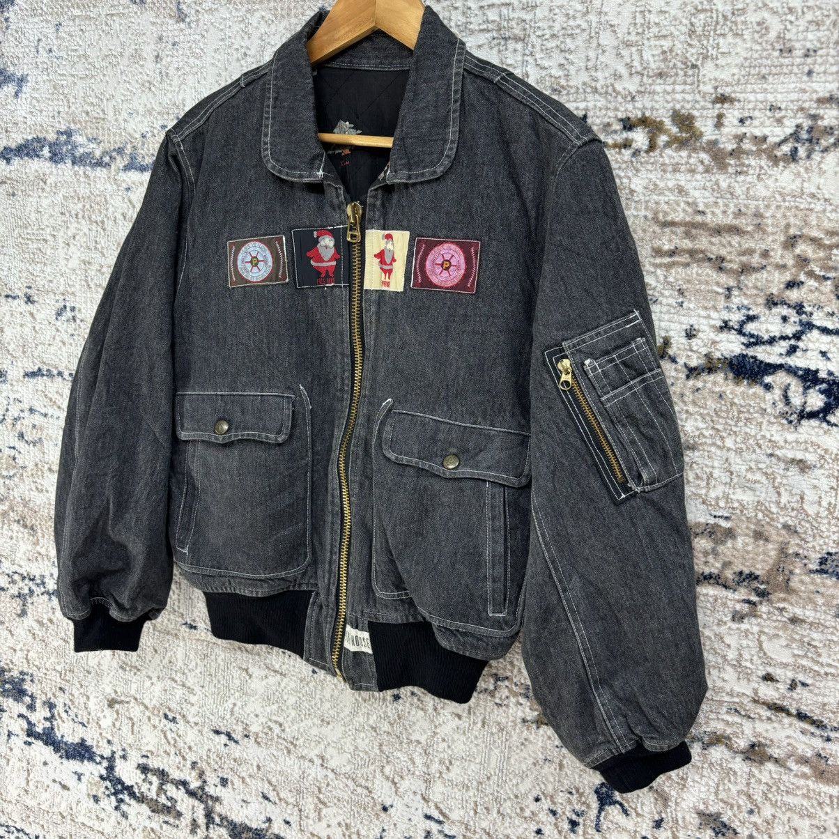 Pink House × Vintage Vintage Pink House Denim Bomber Jacket Size US S / EU 44-46 / 1 - 6 Thumbnail