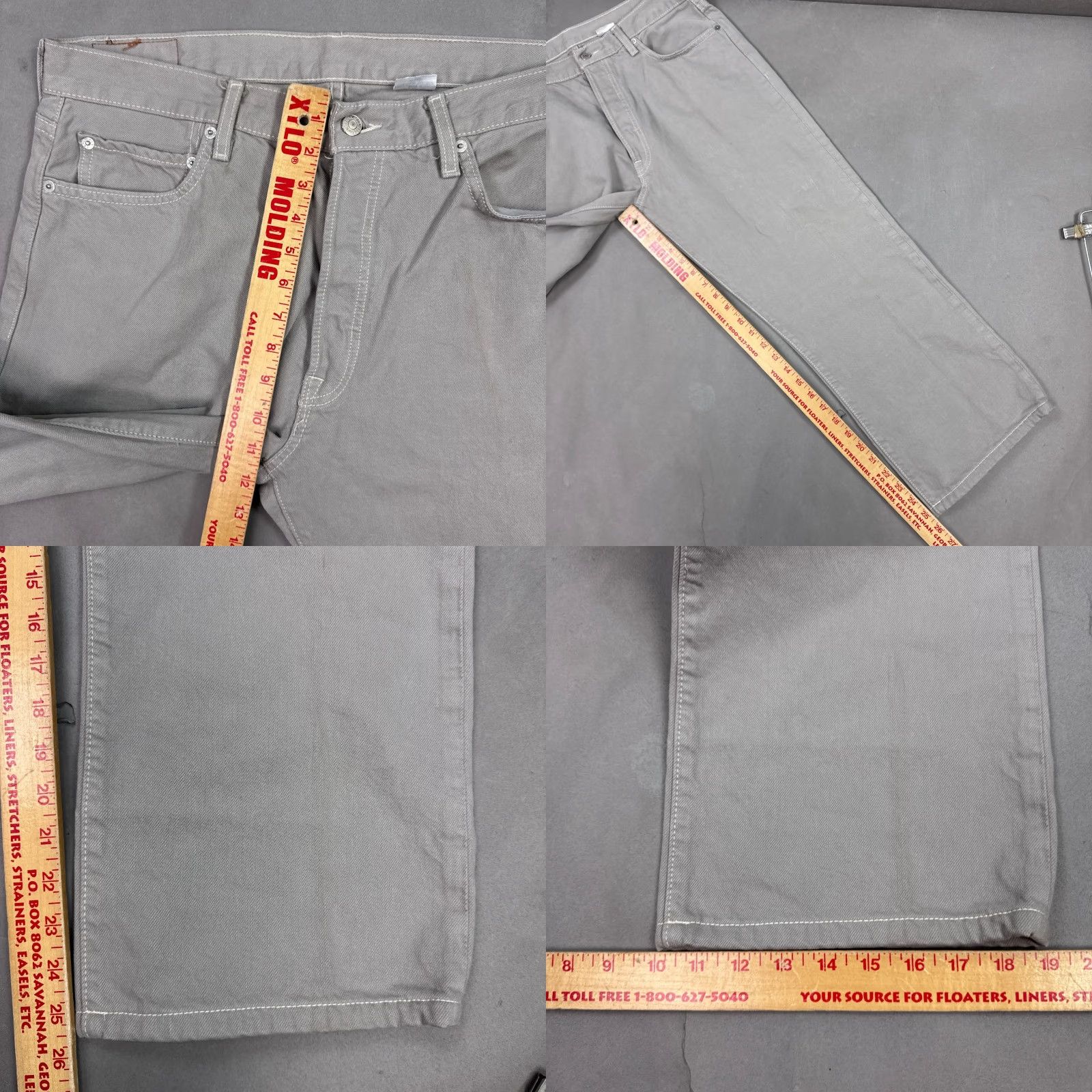 Levi's Levi's 501 Jeans Mens 36x26 Gray Button Fly Denim Pants Work Chore Vintage 90s (Tag36x30) Size US 36 / EU 52 - 10 Thumbnail