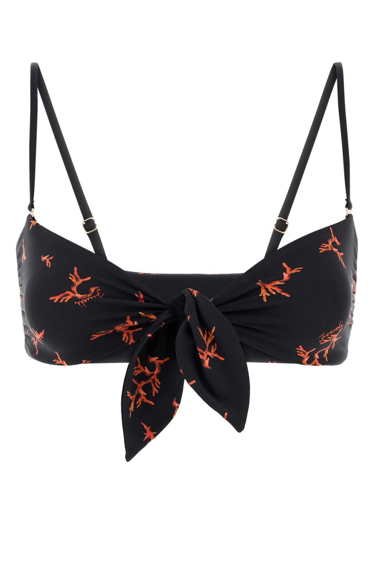 Fendi Printed Stretch Nylon Bikini Top Size S / US 4 / IT 40 - 1 Thumbnail