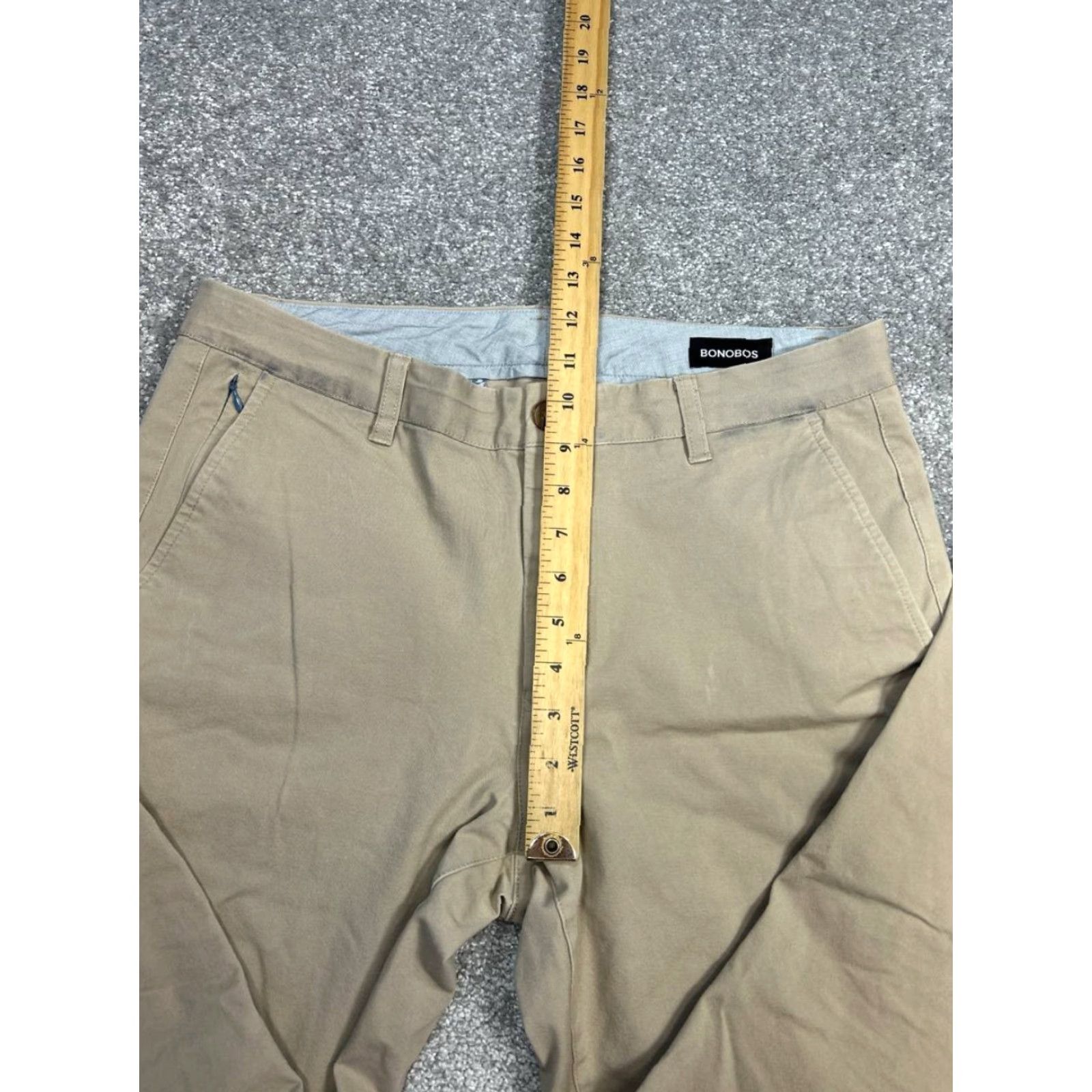 Bonobos Bonobos Chino Pants Mens 32 Beige Cotton Stretch Slim Fit Mid Rise Straight Leg Pants Size US 32 / EU 48 - 4 Thumbnail