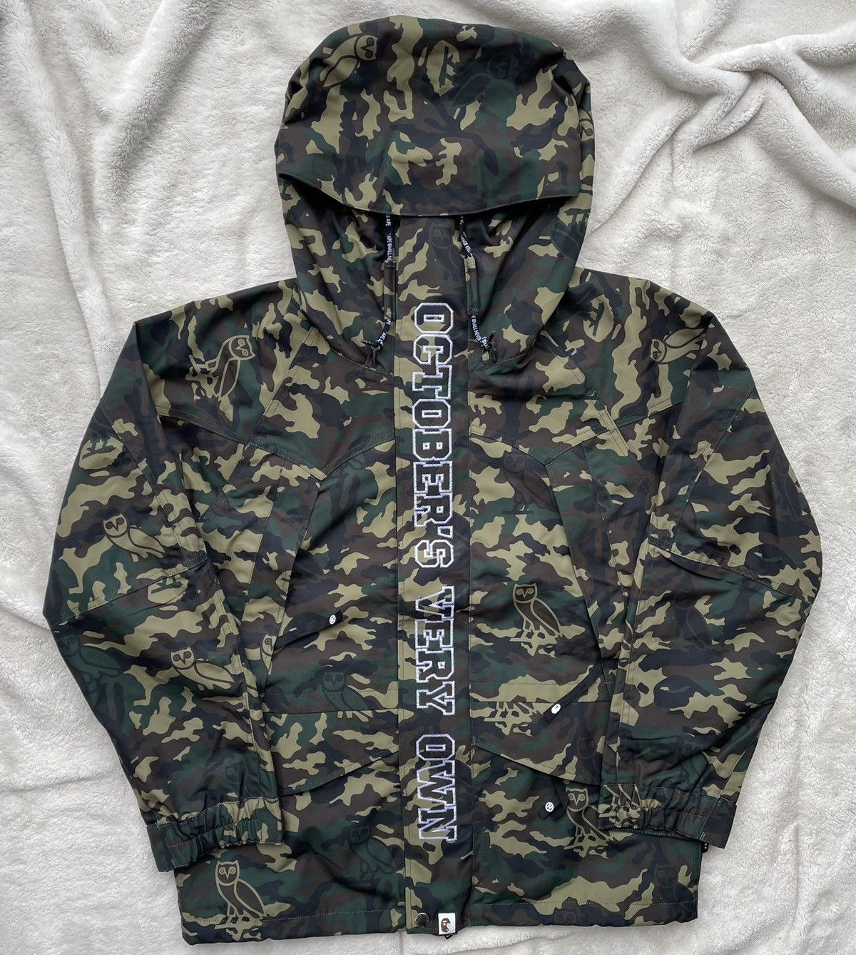 Bape x OVO Green Woodland Camo Snowboard Jacket