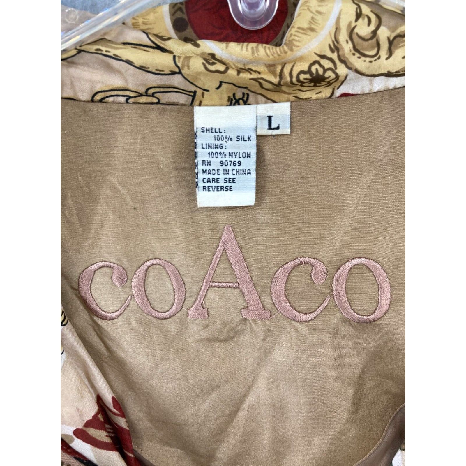 Vintage Coaco Womens Equestrian Jacket Large 100% Silk Chains Size L / US 10 / IT 46 - 5 Thumbnail
