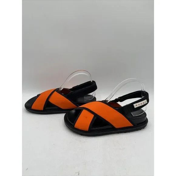 Marni o1y0225 Logo Sandals in Orange/Black Size US 11 / EU 44 - 3 Thumbnail
