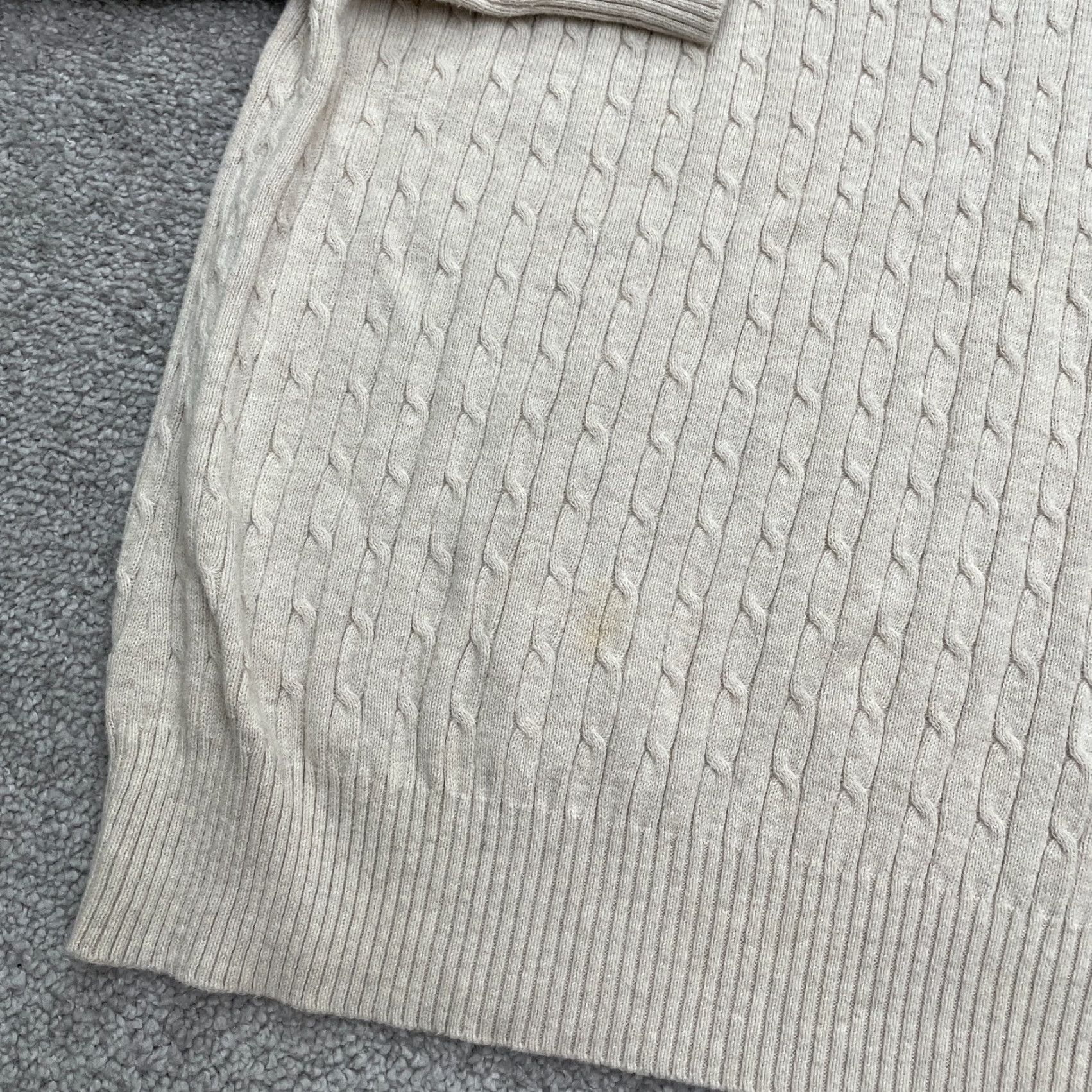 Vintage Kim Rogers Pullover Sweater Women's Large Beige Cable Knit V-Neck Casual Lightweight Size L / US 10 / IT 46 - 7 Thumbnail