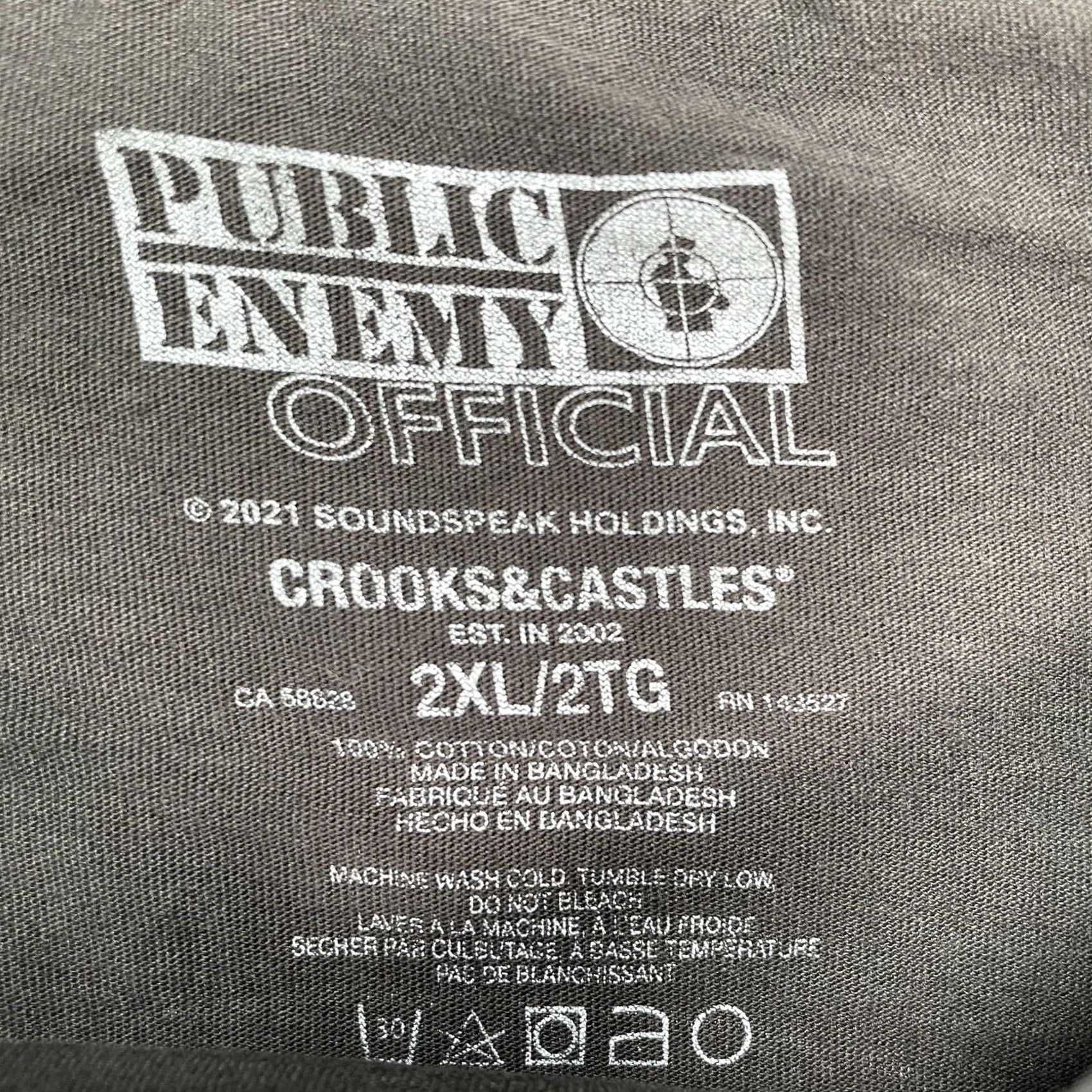 Crooks & Castles Public Enemy Crooks & Castles Shirt Mens 2XL Black Logo Hip Hop Graphic Tee Size US XXL / EU 58 / 5 - 3 Thumbnail