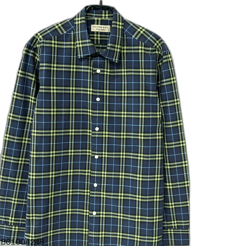 Green Plaid Long Sleeve Shirt by Burberry