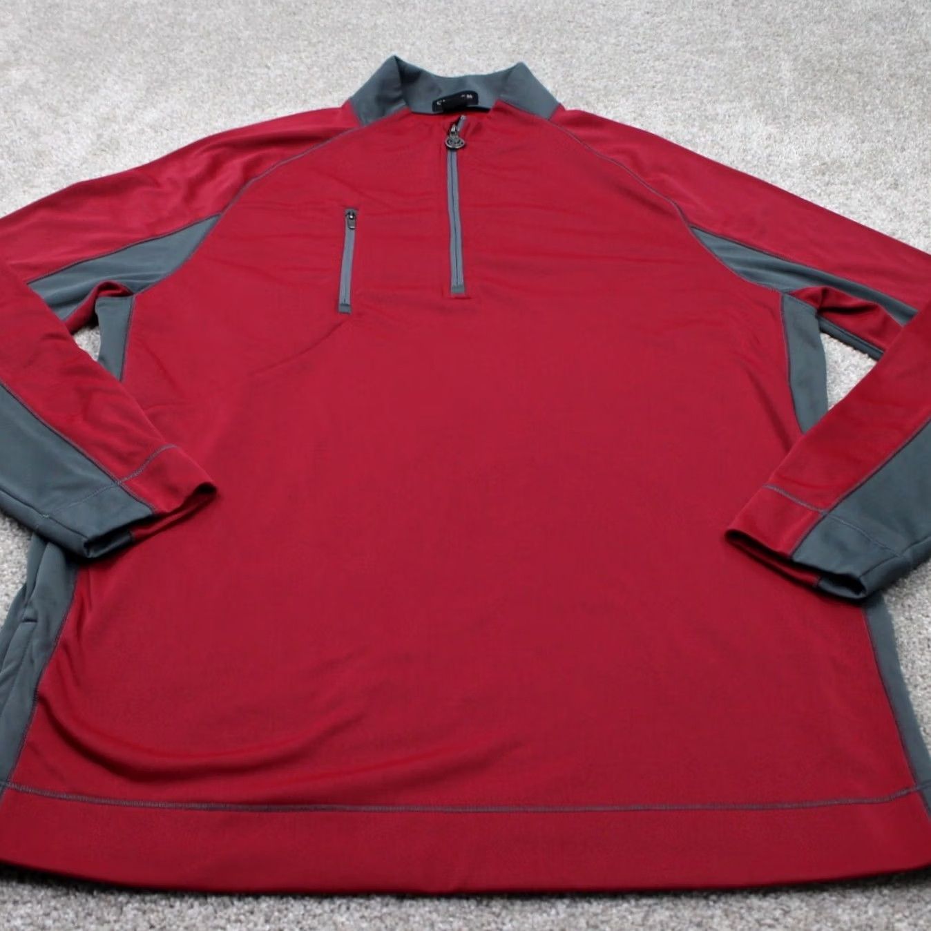Vintage Chase 54 Sweatshirt Mens XL Red/Gray Golf 1/4 Zip Polyester Long Sleeve Size US XL / EU 56 / 4 - 2 Thumbnail