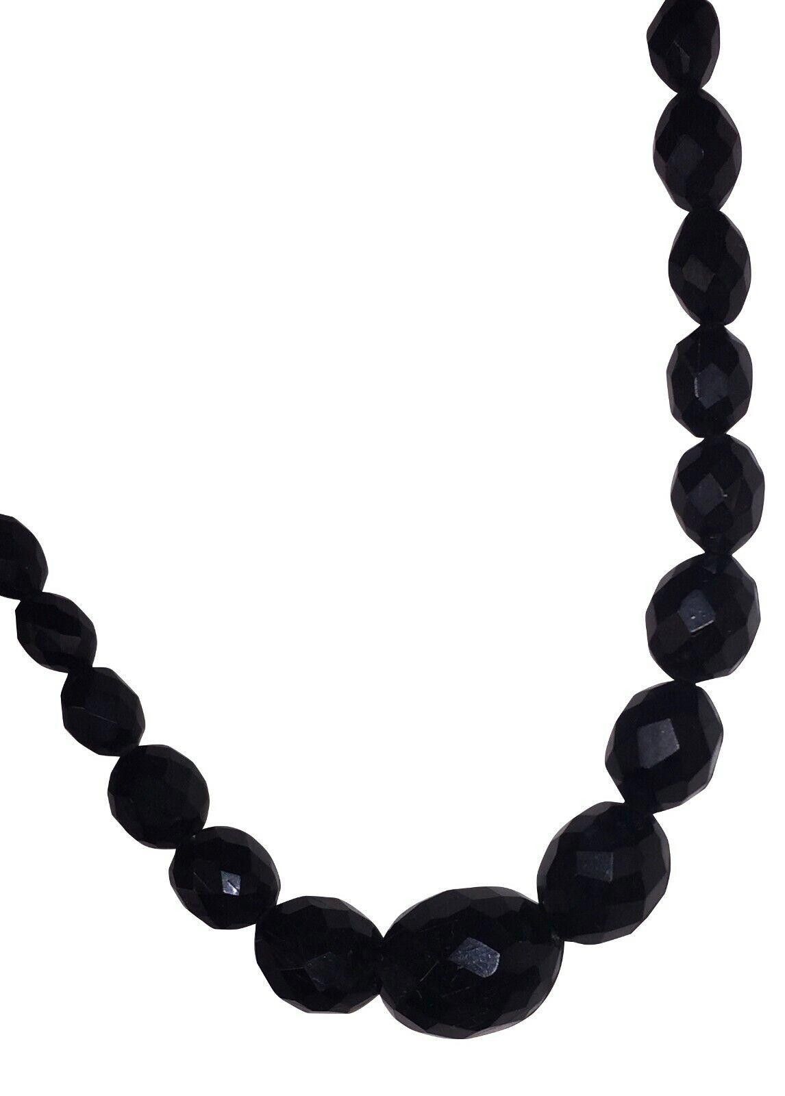 Designer Victorian Graduated Faceted Jet Bead Necklace Size ONE SIZE - 3 Thumbnail