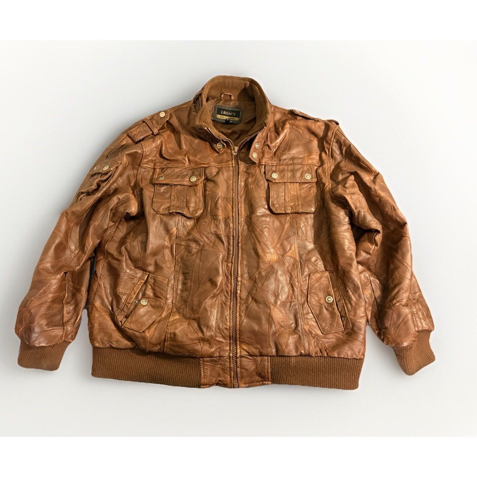 Other Mens Legacy Original Leather Wear Brown Patterned Jacket 4XL Size US XXL / EU 58 / 5 - 1 Thumbnail