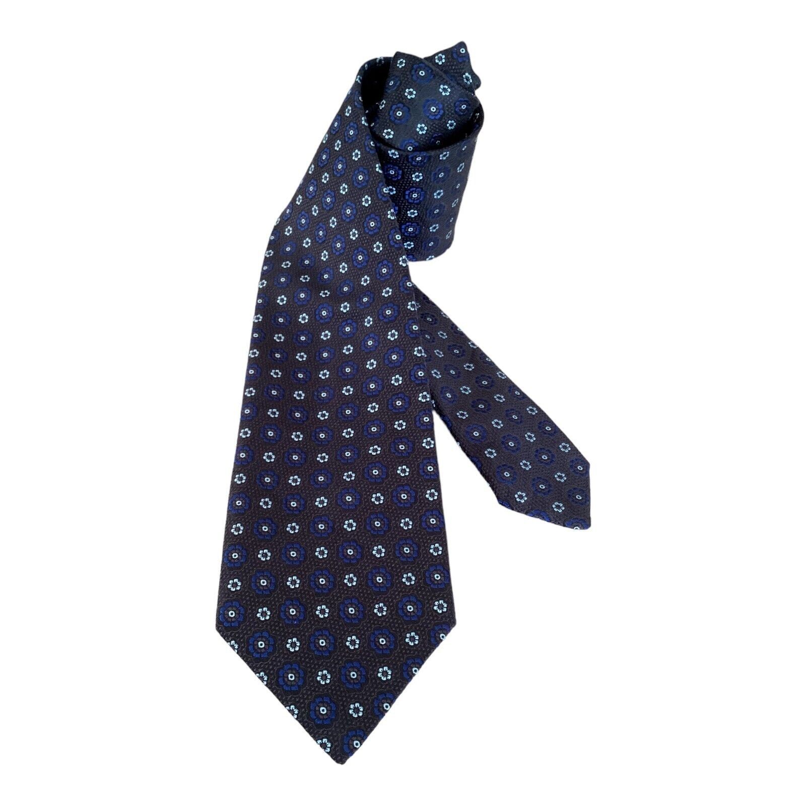 Charvet CHARVET PLACE VENDÔME Brown Floral Luxury Silk Tie France W: Size ONE SIZE - 1 Thumbnail
