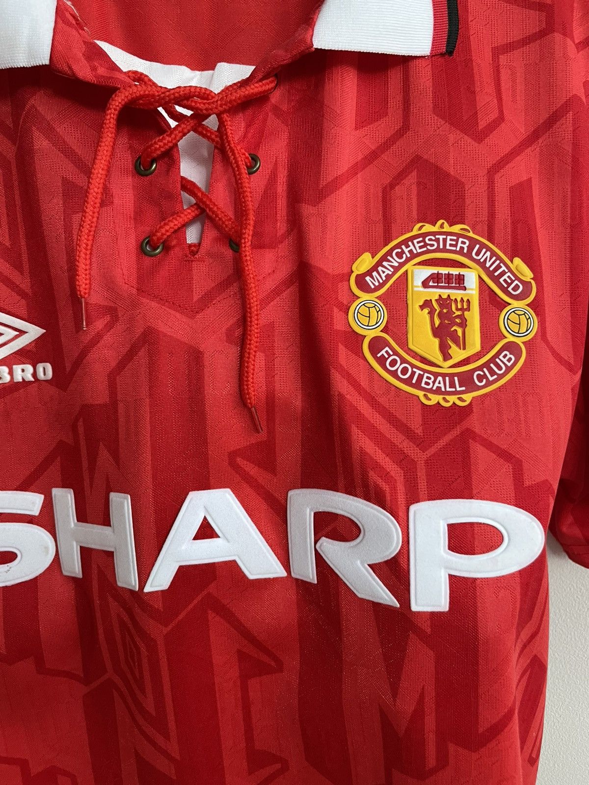 Vintage MANCHESTER UNITED 1992 1993 1994 Reissue Fotbal Shirt Jersey Size US XL / EU 56 / 4 - 6 Thumbnail