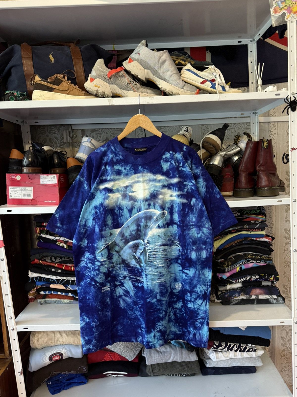 The Mountain Vintage Planet Earth Dolphin Moonlight Tie Dye Shirt Size US XL / EU 56 / 4 - 1 Thumbnail