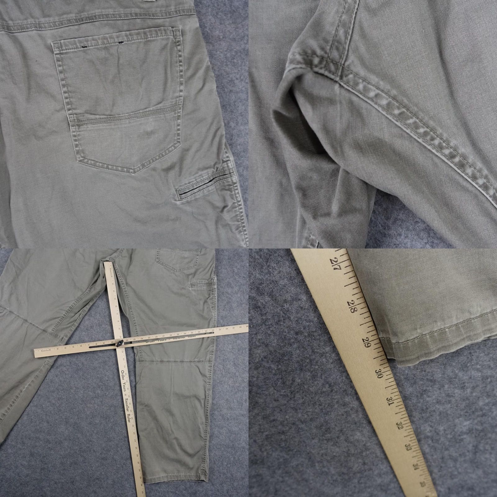 Vintage Kuhl Slackr Pants Mens 38x30 Gray Chino Stretch Articulated Knees Casual Regular Straight Front Pockets 98% Cotton 2% Spandex Size US 38 / EU 54 - 9 Thumbnail