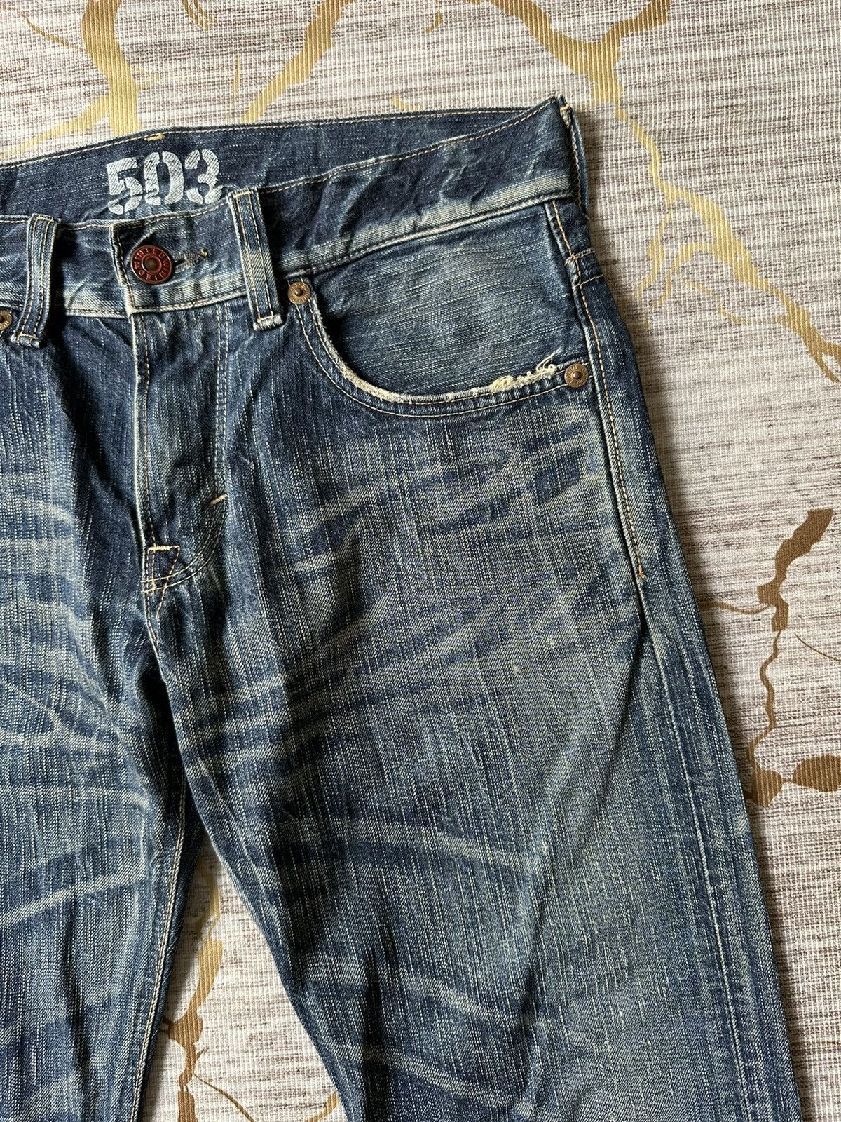 Japanese Brand FLARE Edwin 503 Claw Marks Design Denim Size US 32 / EU 48 - 11 Thumbnail