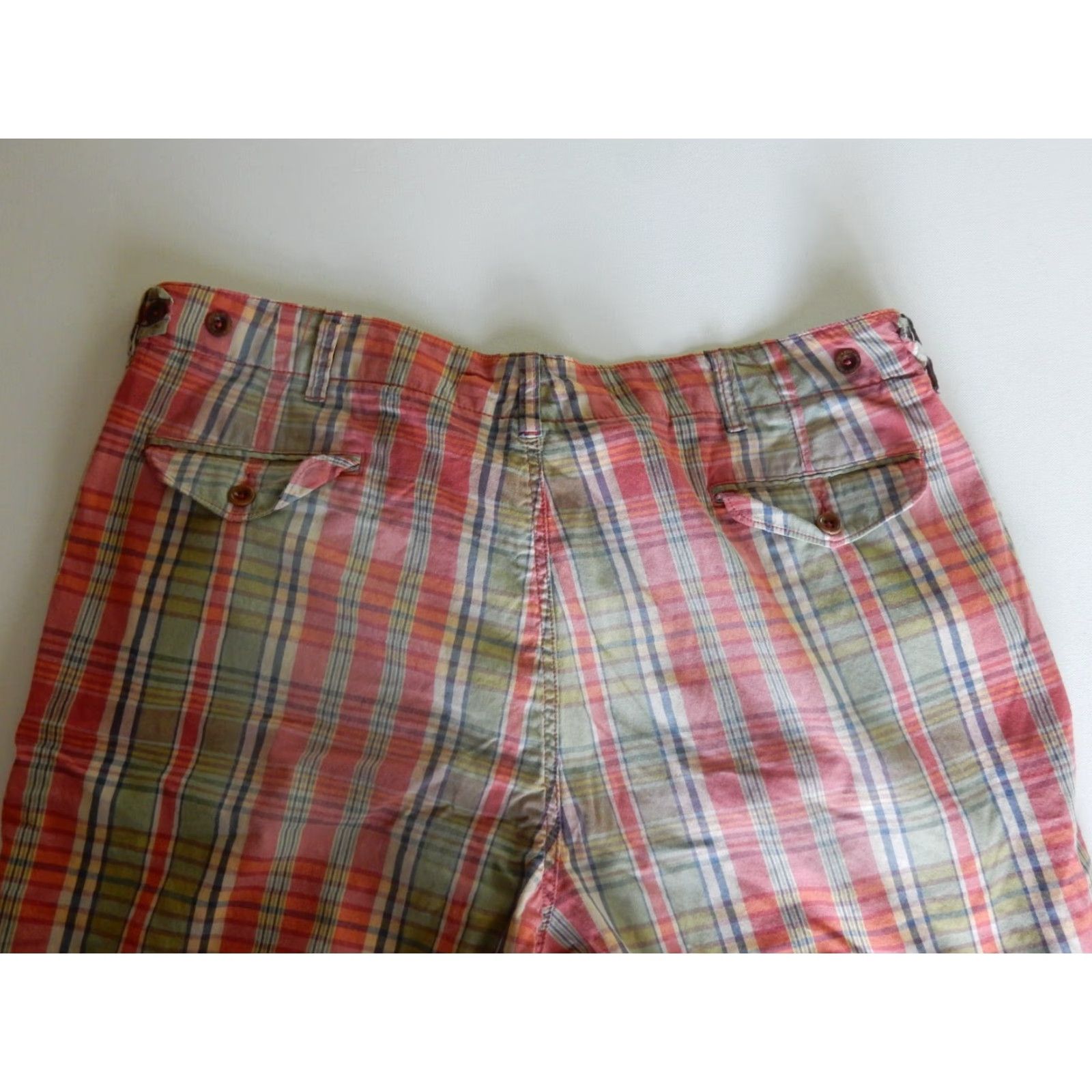 Polo Ralph Lauren VINTAGE Polo Ralph Lauren Men's Shorts Size 40 Cotton Plaid Chino Flat Front 90s Orange Size US L / EU 52-54 / 3 - 2 Thumbnail