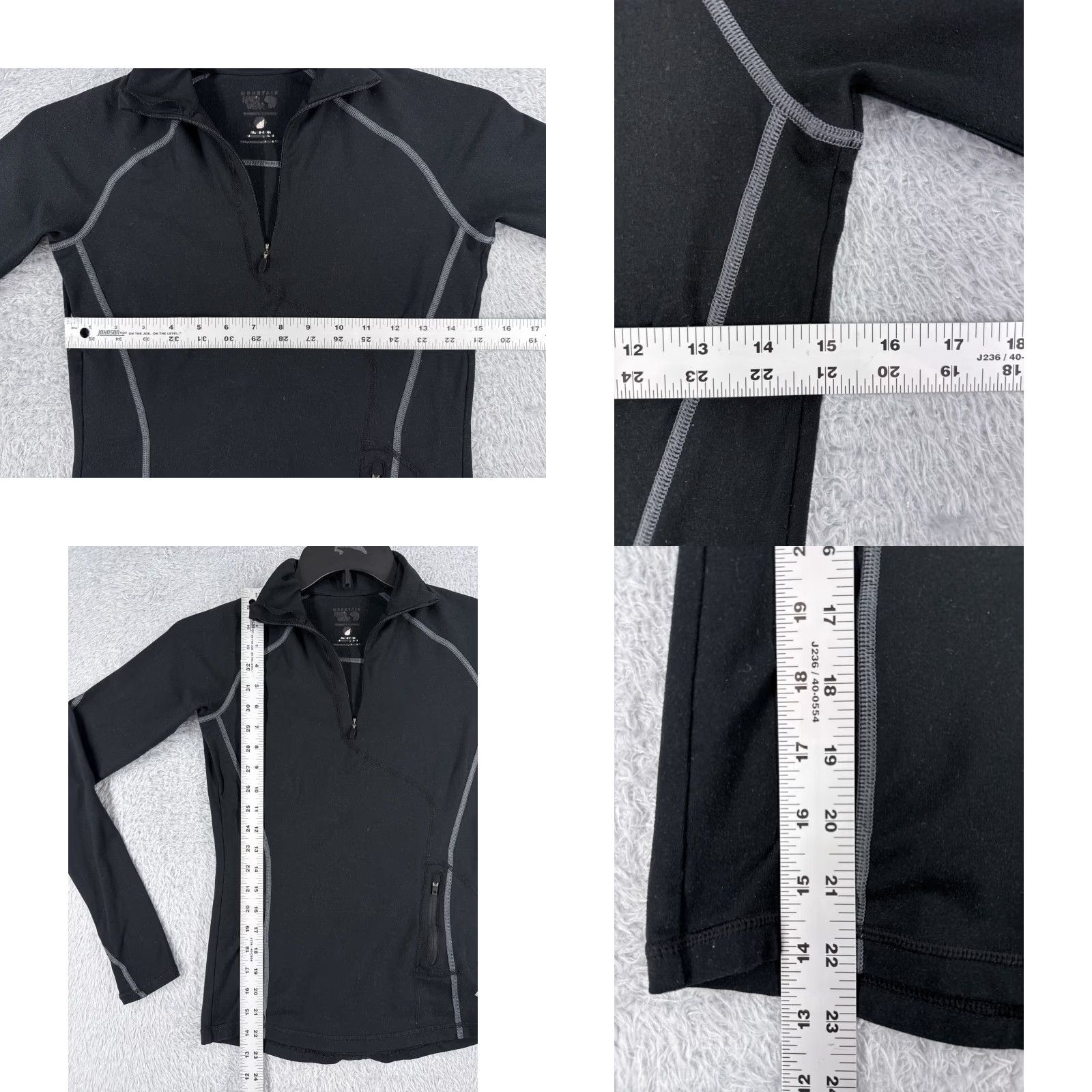 Mountain Hardwear Mountain Hardwear Sweater Womens Extra Small Black 1/4 Zip Thumbholes Polyester Size XS / US 0-2 / IT 36-38 - 8 Thumbnail