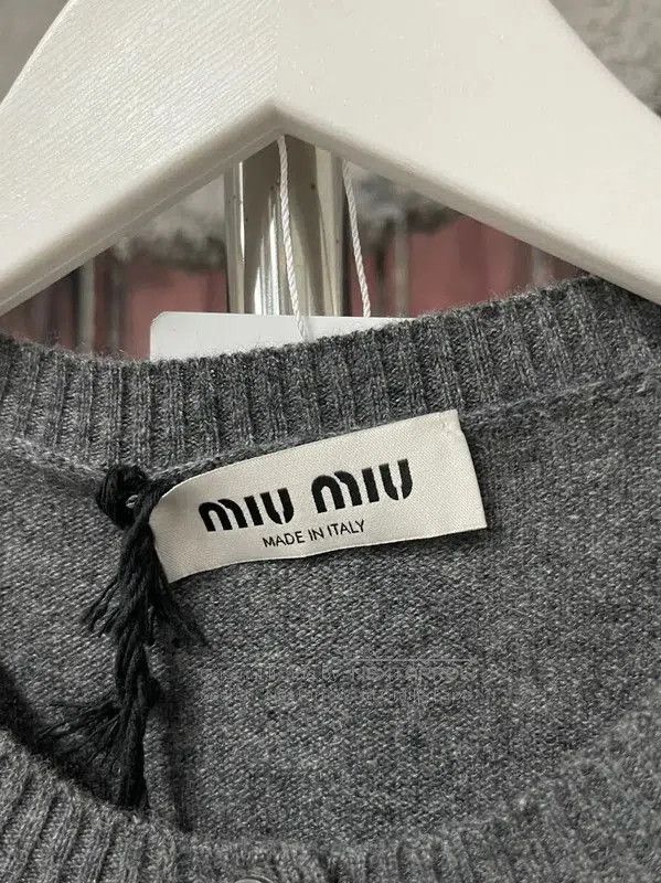 Miu Miu Miu Miu Gray Wool Long Sleeve Cardigan for Women . Size XXS / US 00 / IT 34 - 6 Thumbnail