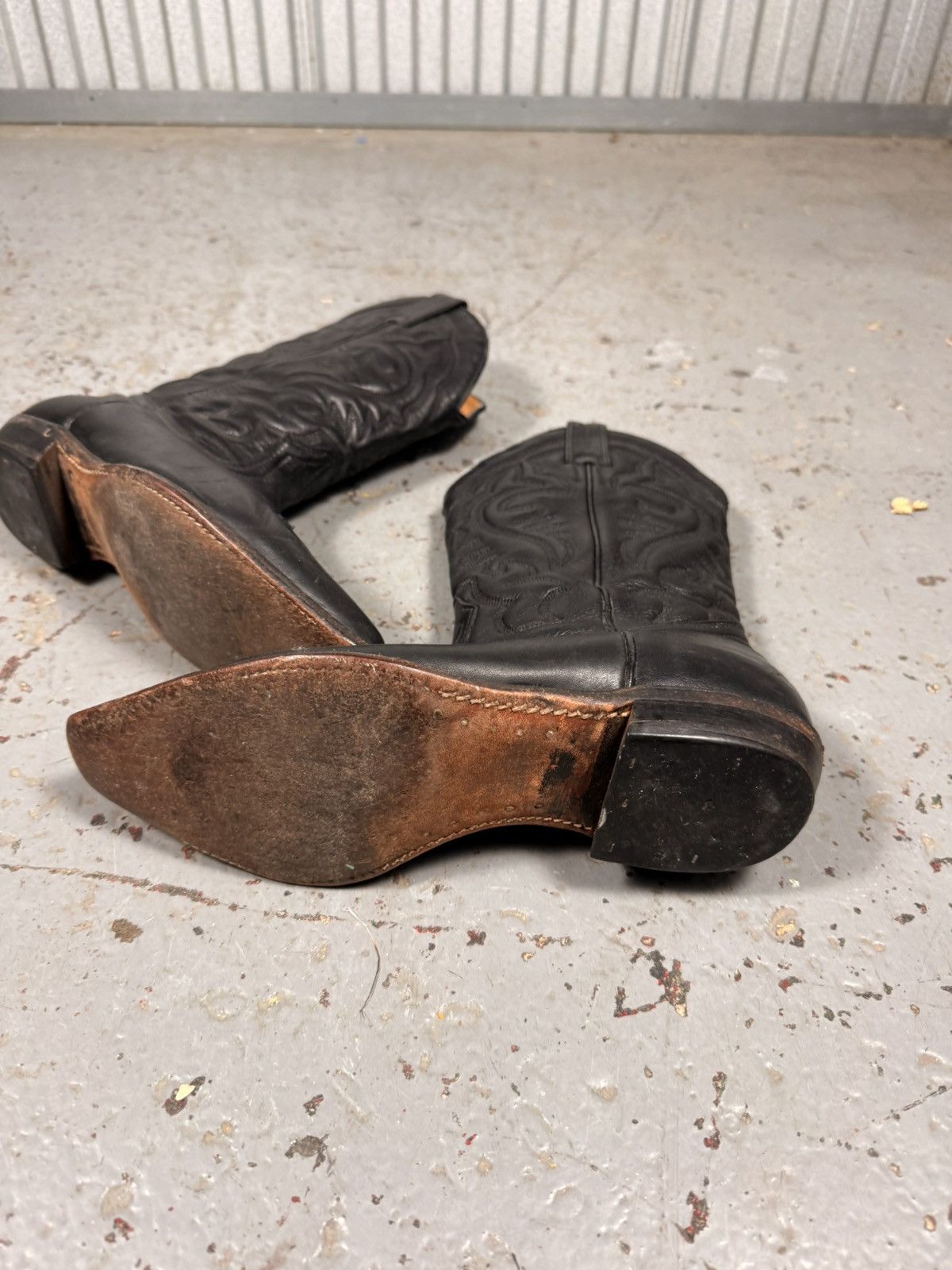 Boulet 90s Vintage Boulet Canada Made All Black Cowboy Boots Size US 7.5 / EU 40-41 - 5 Thumbnail