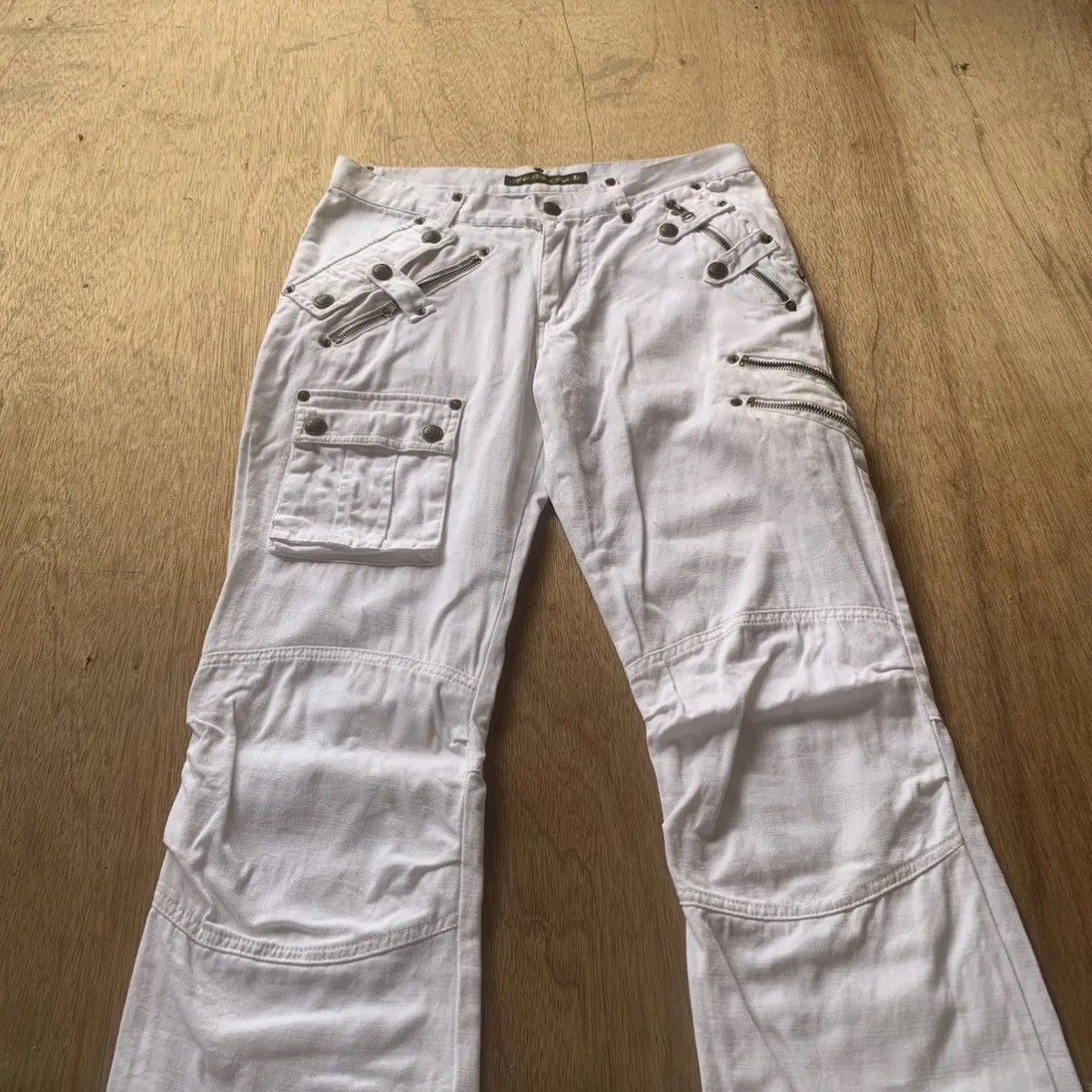 Hysteric Glamour CRAZY💥DOUBLE KNEE JAPANESE VTG TROUSERS FLARE BONDAGE PANTS Size US 29 - 2 Thumbnail