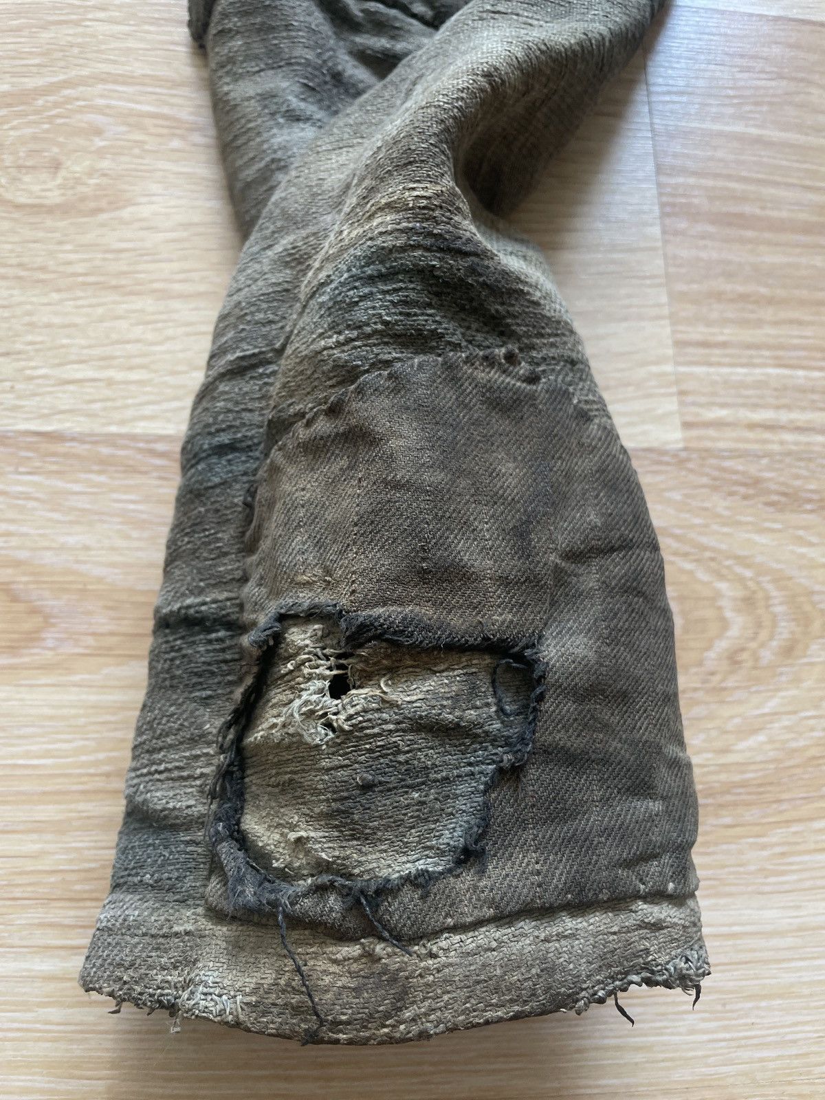 Vintage 1890-1910 Shepherds Pants (hemp + linen Shuttle loom woven) Size US 34 / EU 50 - 18 Thumbnail
