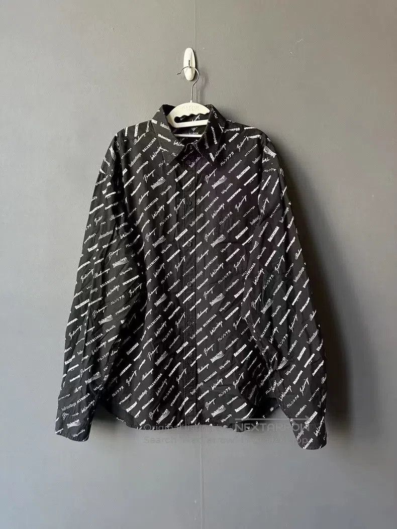 Balenciaga Balenciaga size 37 Bullet Screen Full Logo Shirt Size US M / EU 48-50 / 2 - 1 Thumbnail