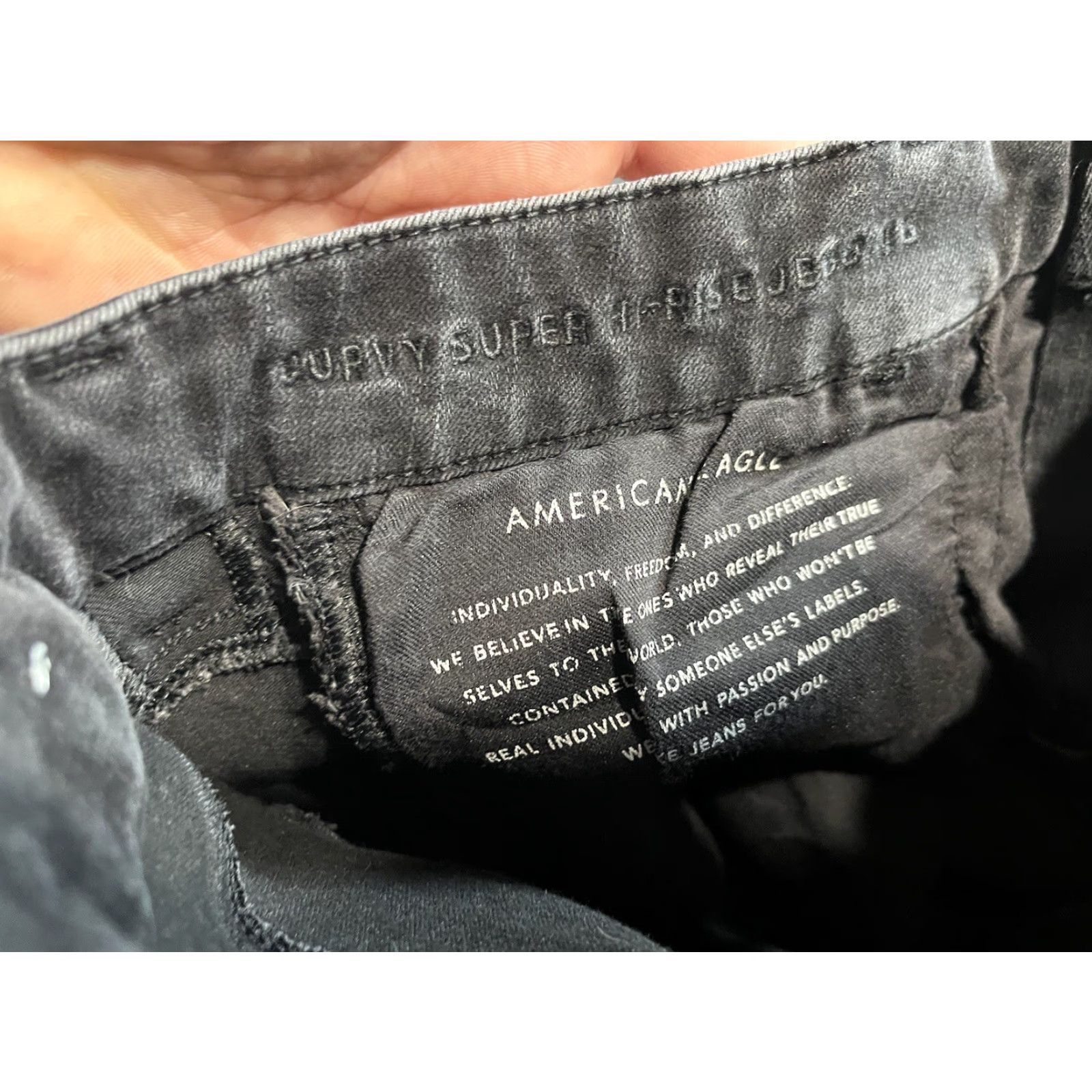 American Eagle Outfitters American Eagle Outfitters Women's Jegging Black Size 14 Slim High Rise 27 in 5-Pocket Denim Cotton Blend Stretch Jeans Modern 90s Theme Size 36" / US 14 / IT 50 - 3 Thumbnail