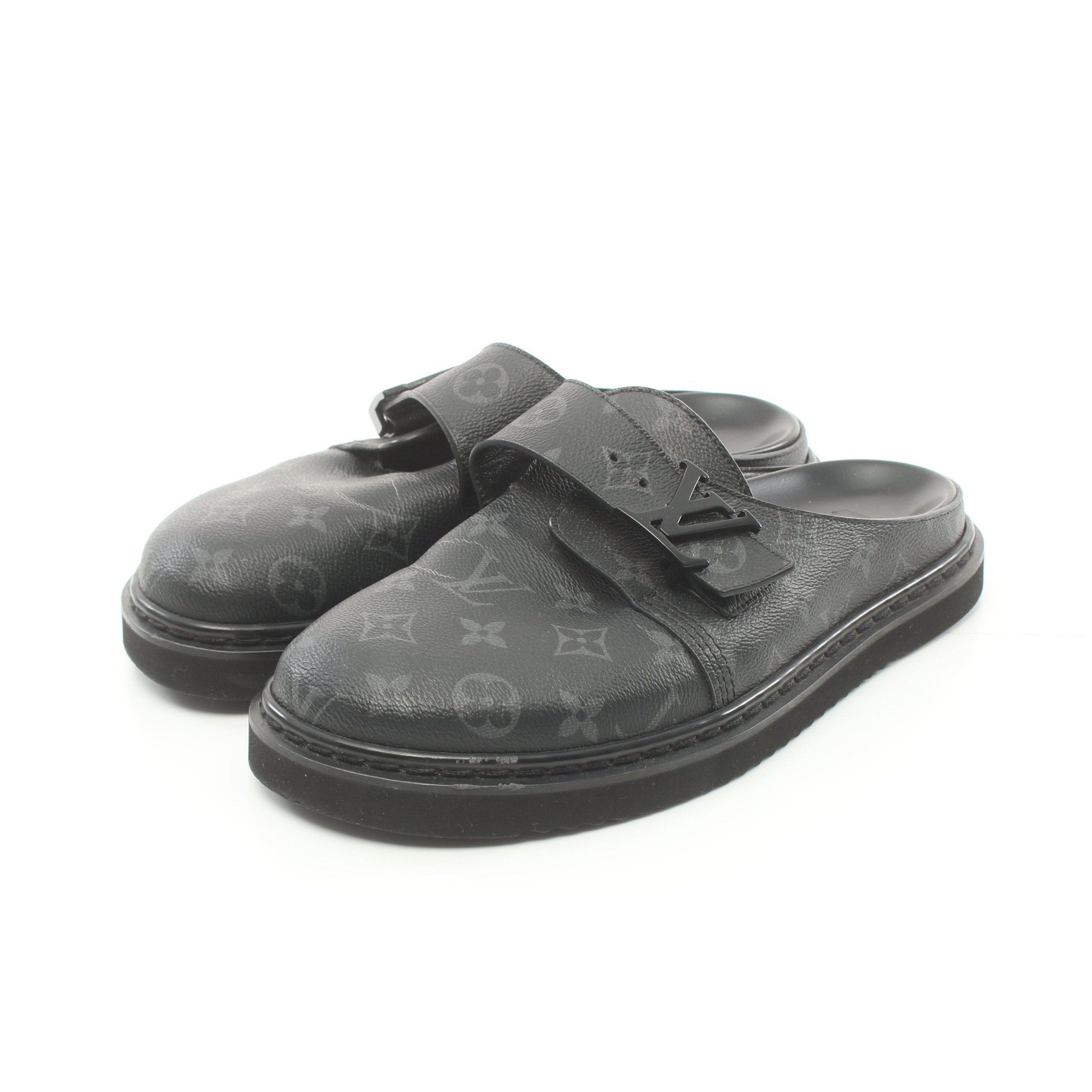 LV Easy Line Mule Monogram Eclipse Sandals PVC Black