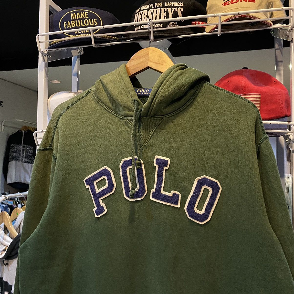 Polo Ralph Lauren × Ralph Lauren Hoodie Man Ralph Lauren Green Faded Embroidered Logo Size US L / EU 52-54 / 3 - 3 Thumbnail