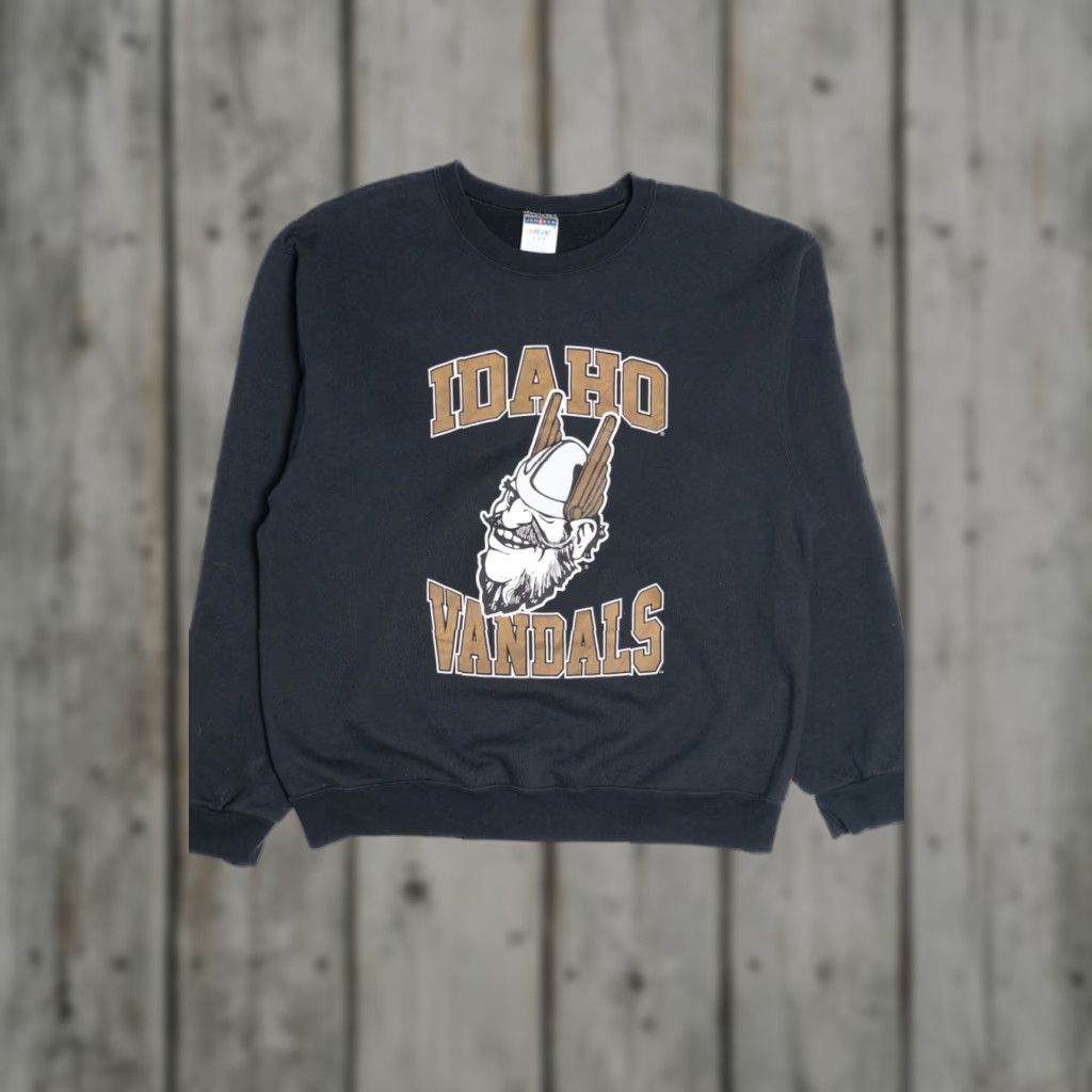 Jerzees VINTAGE Idaho Vandals Sweatshirt Black Unisex Adults Jerzees Pullover 1990s Medium Size US M / EU 48-50 / 2 - 1 Thumbnail