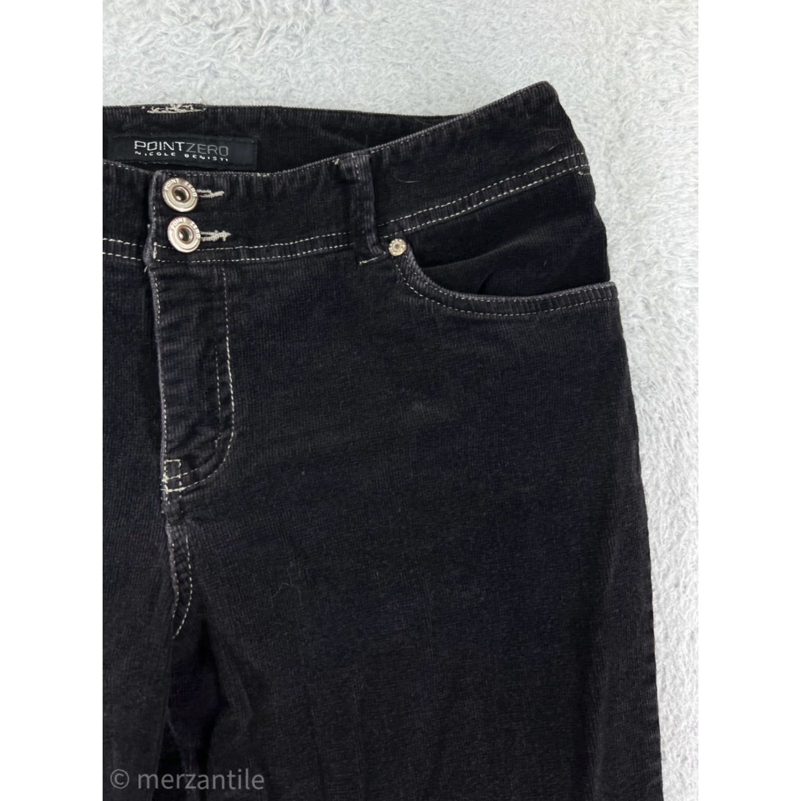 Point Zero Point Zero Womens Pants Corduroy Straight Black 9 Cotton Blend Size 30" / US 8 / IT 44 - 4 Thumbnail