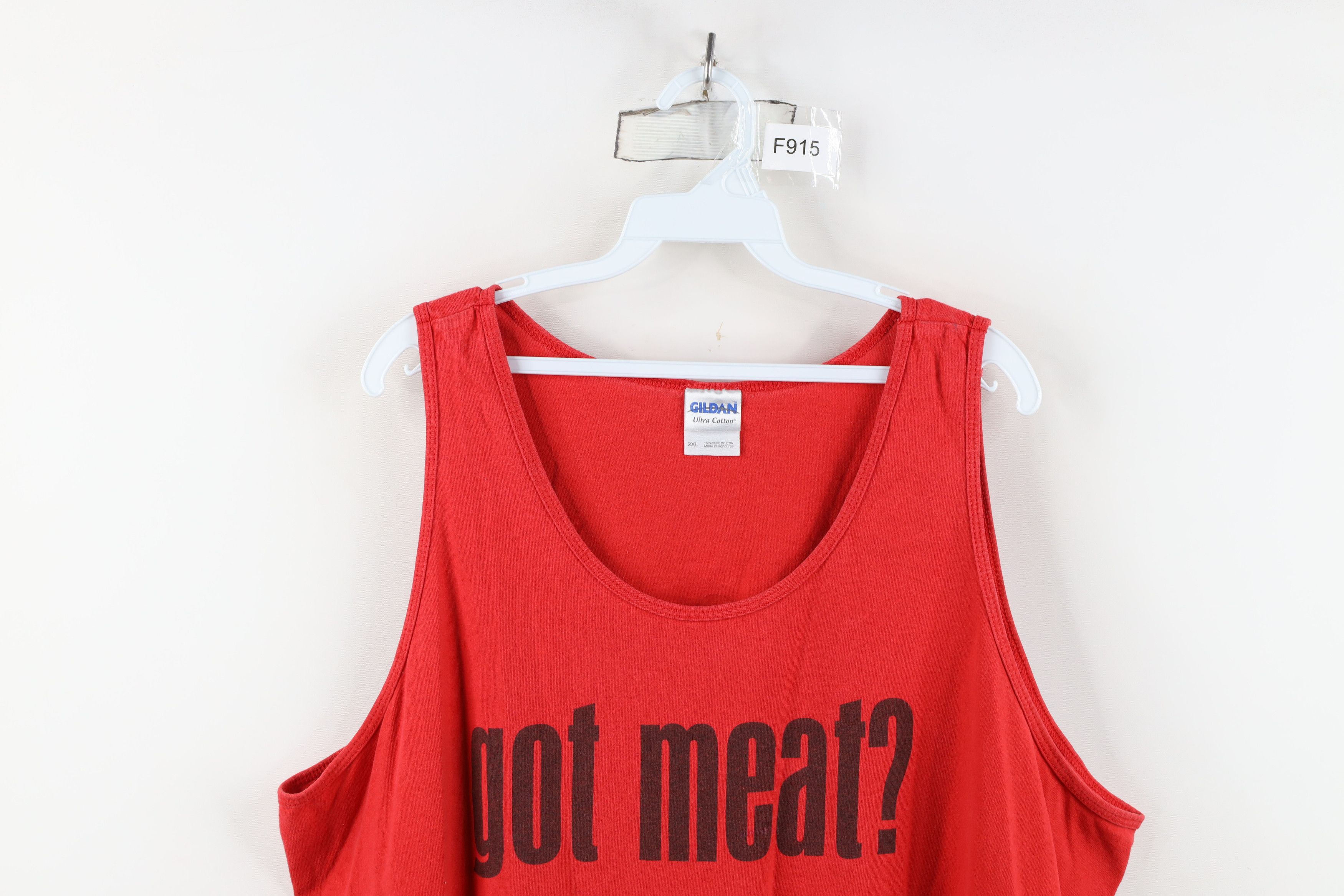 Vintage Vintage 90s Spell Got Meat Carnivore Tank Top T-Shirt Red Size US XXL / EU 58 / 5 - 2 Thumbnail