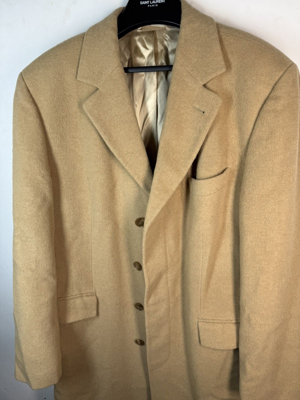 Yves Saint Laurent Camel Wool YSL Coat Soft Heavy Soft Long Beige Size US L / EU 52-54 / 3 - 18 Thumbnail