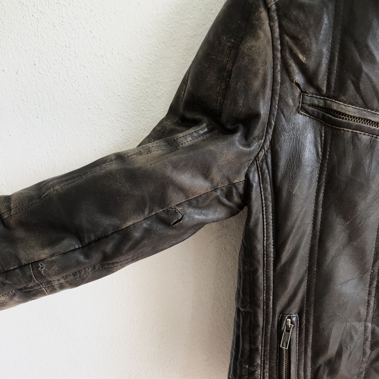 Japanese Brand HARUF distressed moto leather jacket Size US S / EU 44-46 / 1 - 12 Thumbnail