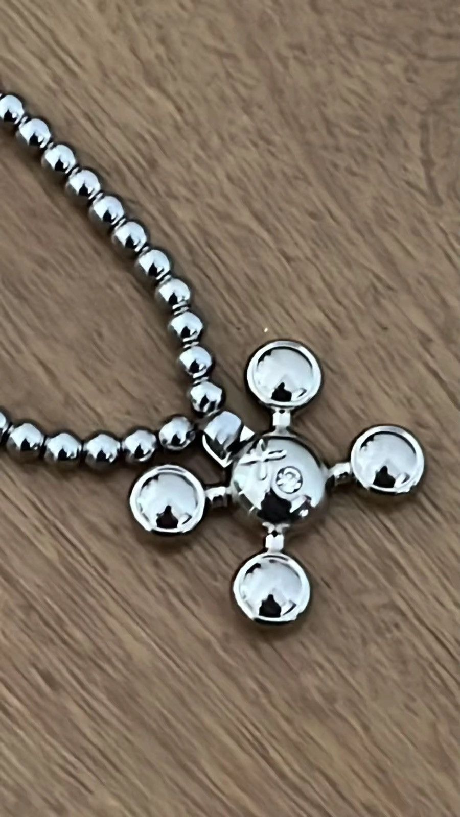 Jewelry Round Bead Chain Quadangle Ball Pendant Size ONE SIZE - 9 Thumbnail