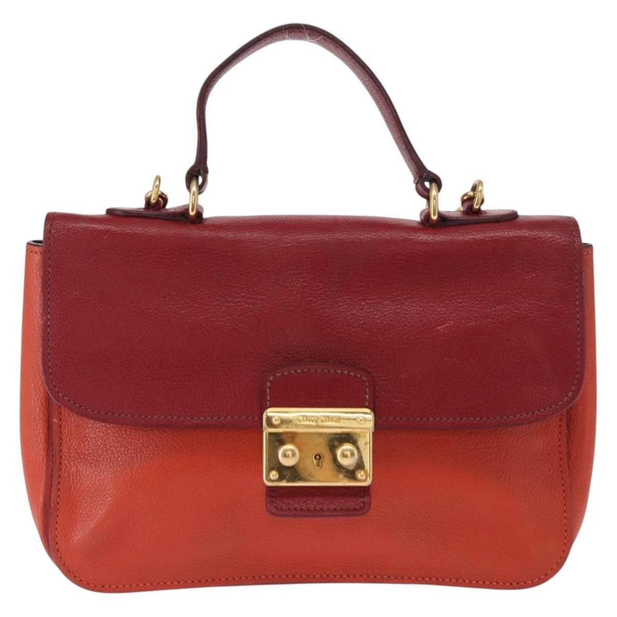 Miu Miu Miu Miu Madras Top Handle Leather Size ONE SIZE - 1 Thumbnail