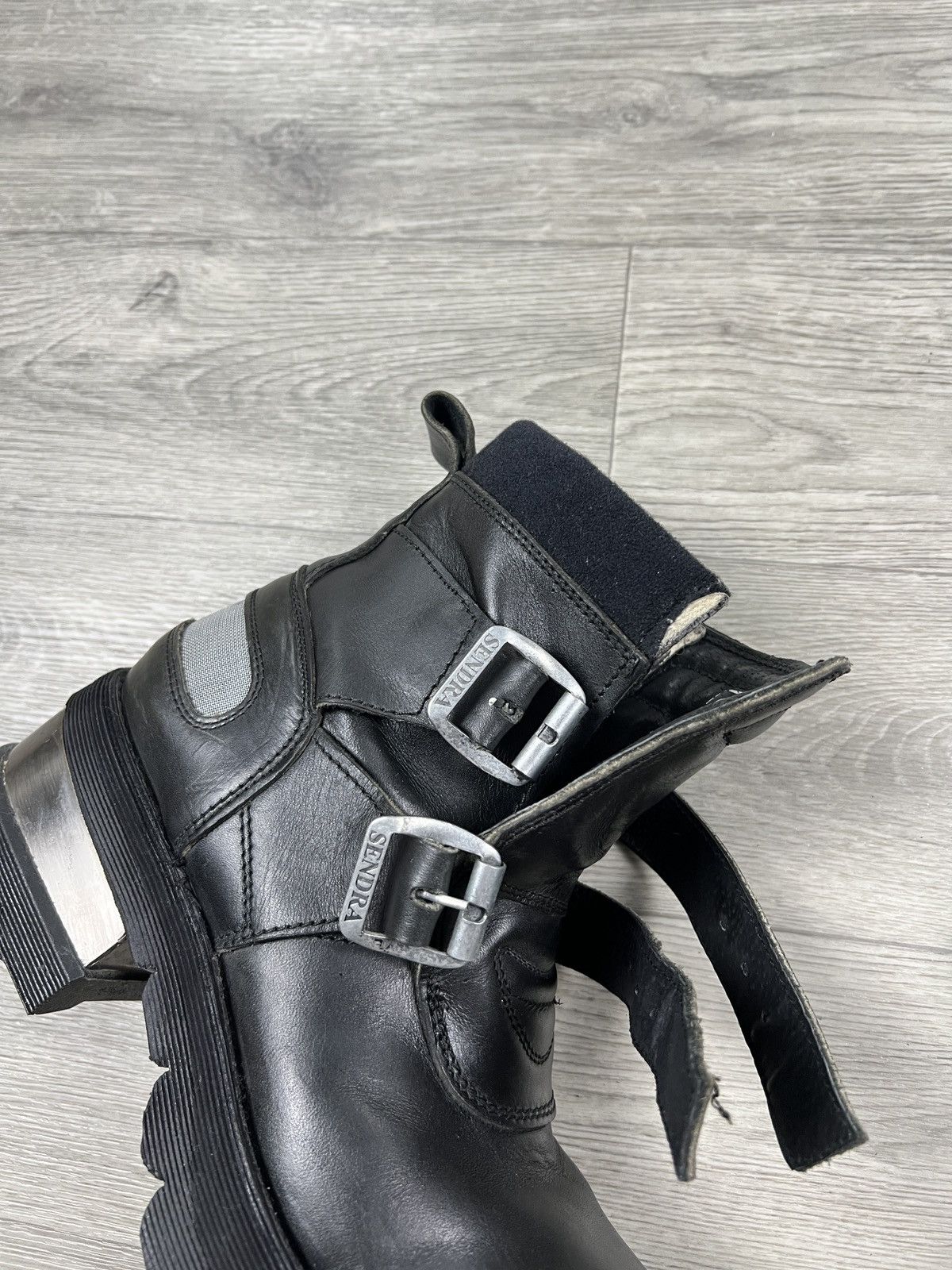 Sendra Sendra Boots Leather Biker Boots with Metal Harness Sz 41 Size US 7.5 / EU 40-41 - 10 Thumbnail