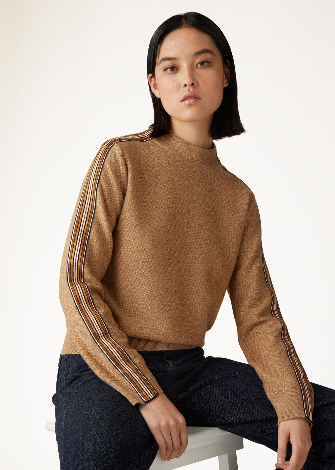 Loro Piana o1srvl11e0824 Suitcase Stripe Turtleneck Sweater in Brown Size XXL / US 16-18 / IT 52-54 - 2 Thumbnail