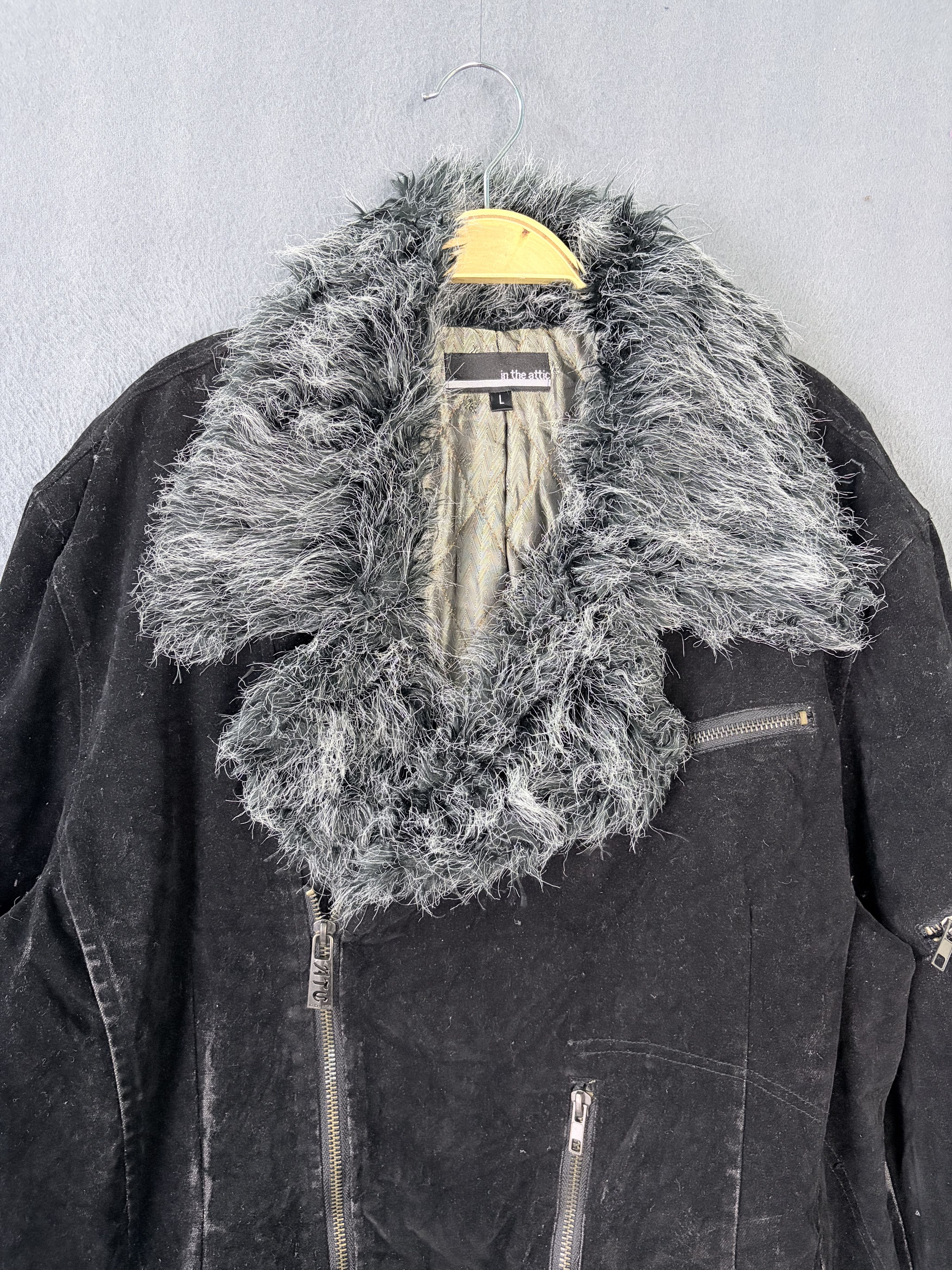 In The Attic In The Attic ATC Faux Fur Asymmetrical Velvet Coat Size US L / EU 52-54 / 3 - 2 Thumbnail