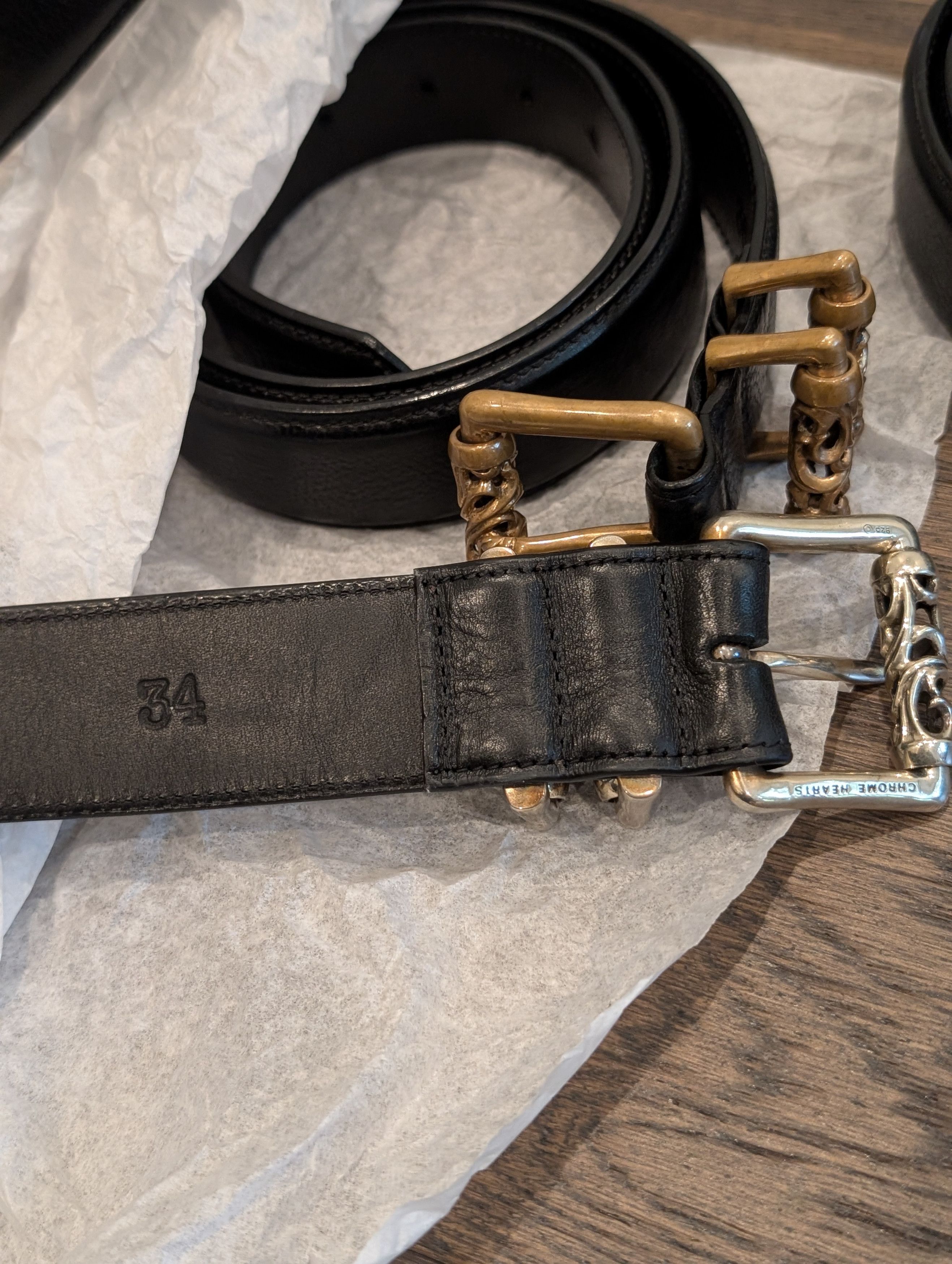 Chrome Hearts CH Roller Belt Classic 1.5" Belt Roller Buckle Chrome Hearts Size 34 - 7 Thumbnail