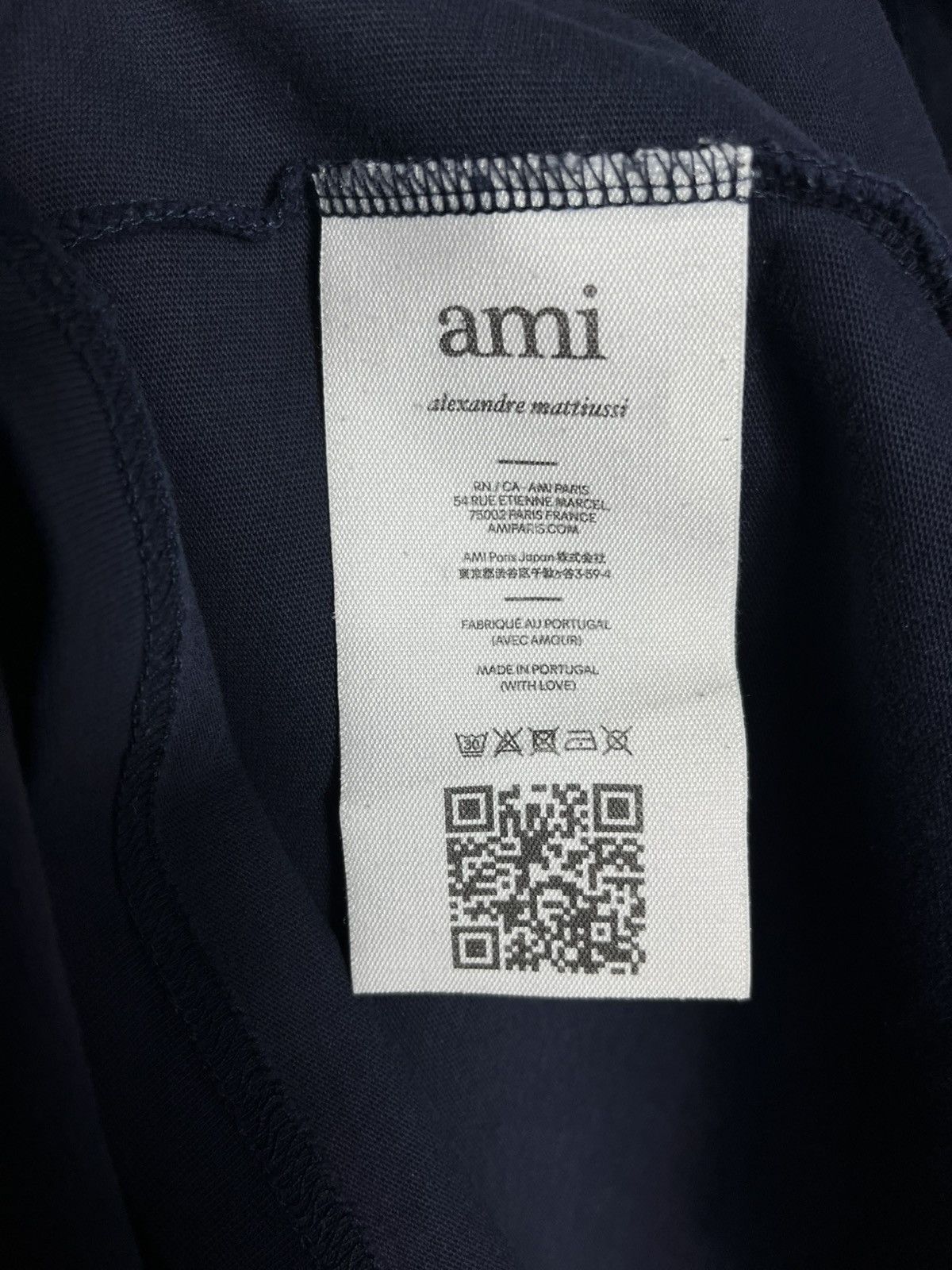 AMI Ami Paris mens navy t-shirt cotton short sleeve Size US L / EU 52-54 / 3 - 8 Thumbnail