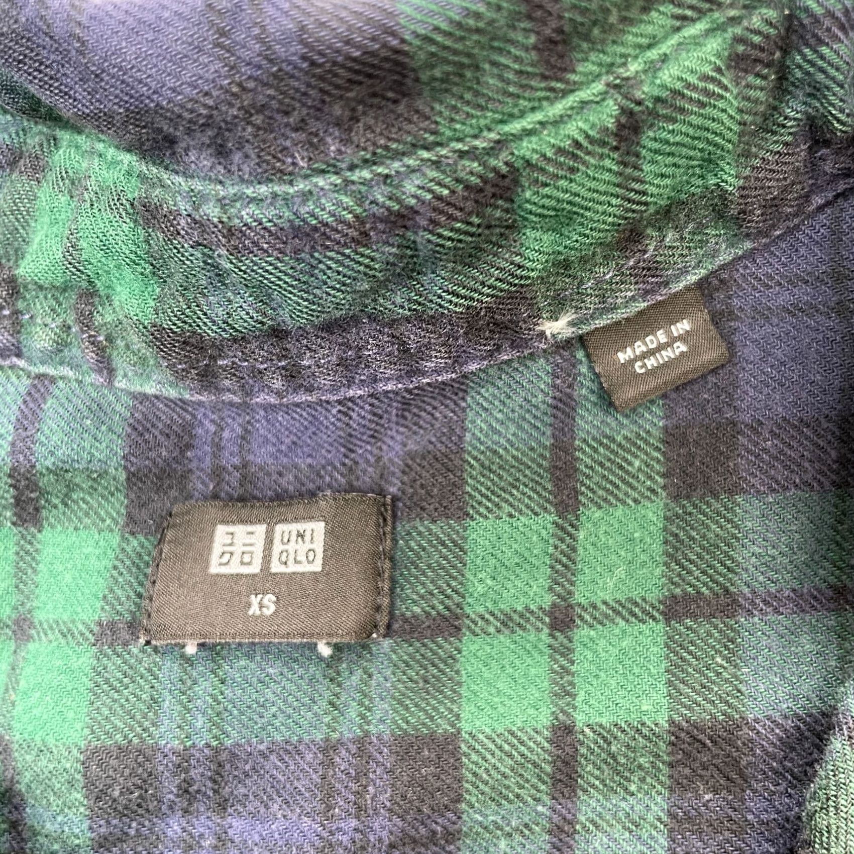 Uniqlo Uniqlo Shirt Womens XS Green Plaid Flannel Button-Up Cotton Pleated Casual Workwear Size XS / US 0-2 / IT 36-38 - 4 Thumbnail