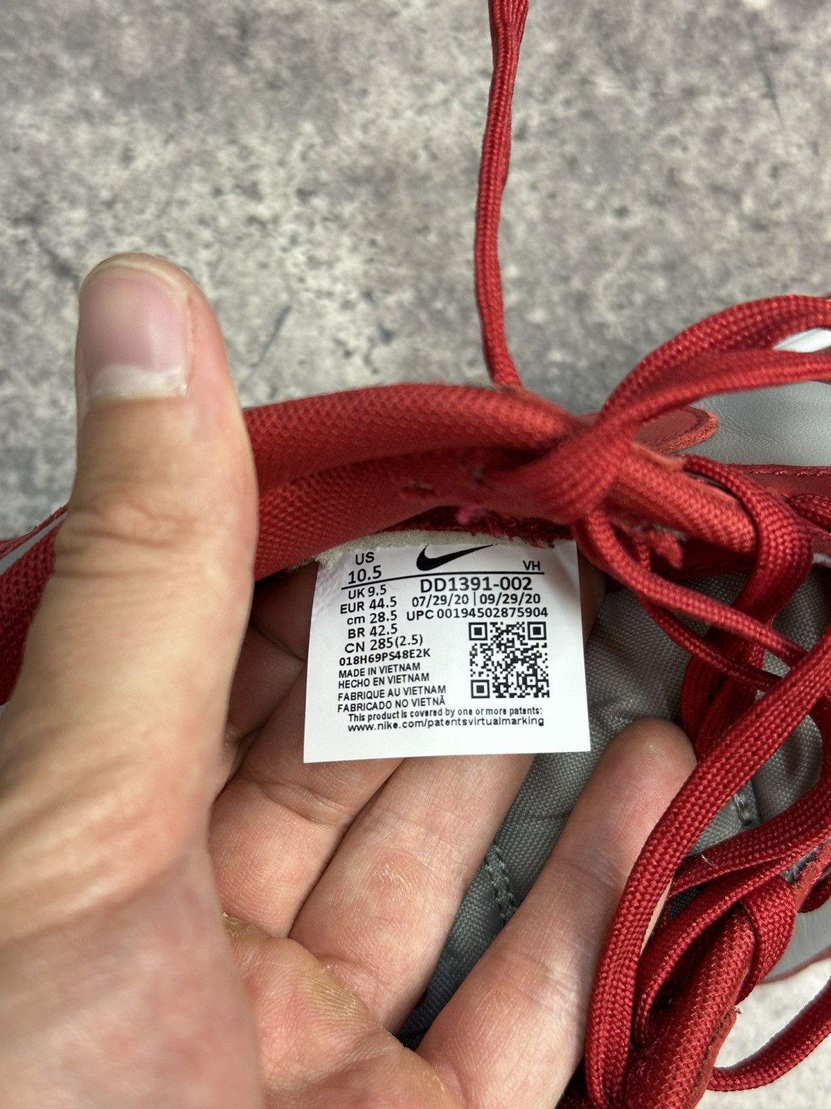Nike × Vintage Vintage Nike Dunk Low Retro Medium Grey Varsity Red UNLV Size US 10.5 / EU 43-44 - 9 Thumbnail
