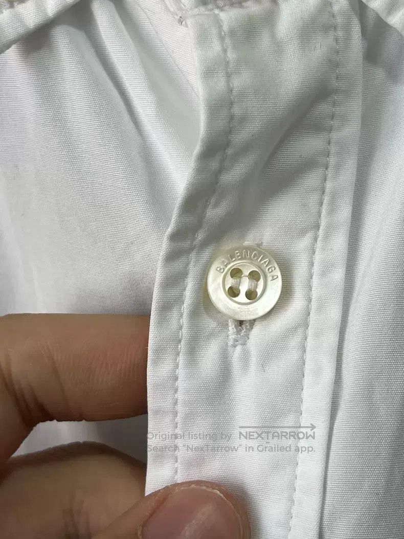 Balenciaga Balenciaga Back Grey Logo White Shirt Size XS / US 0-2 / IT 36-38 - 6 Thumbnail