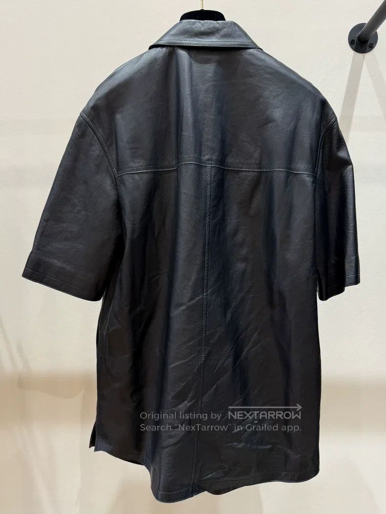 Brunello Cucinelli Brunello Cucinelli Black short-sleeved leather jacket, loo Size US XS / EU 42 / 0 - 8 Thumbnail