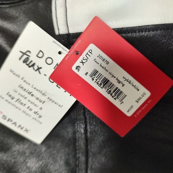 Spanx SPANX Faux Vegan Leather Side Strap Leggings Metallic XS Size 25" / US 0 / IT 36 - 9 Thumbnail