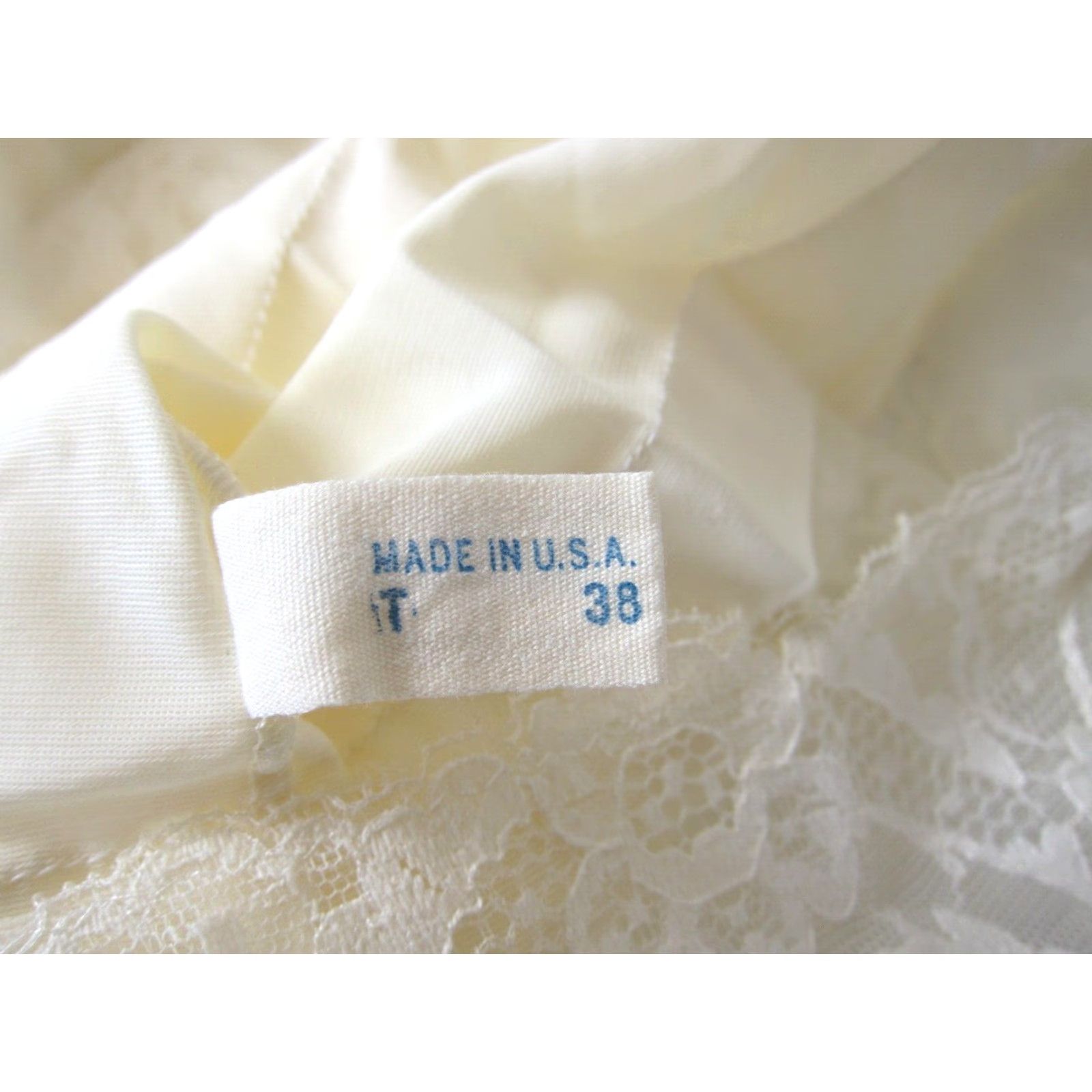 Vintage VINTAGE Van Raalte Nylon Ivory Lace Satin Slip Dress Nightgown Women 38 M-Large Size L / US 10 / IT 46 - 6 Thumbnail