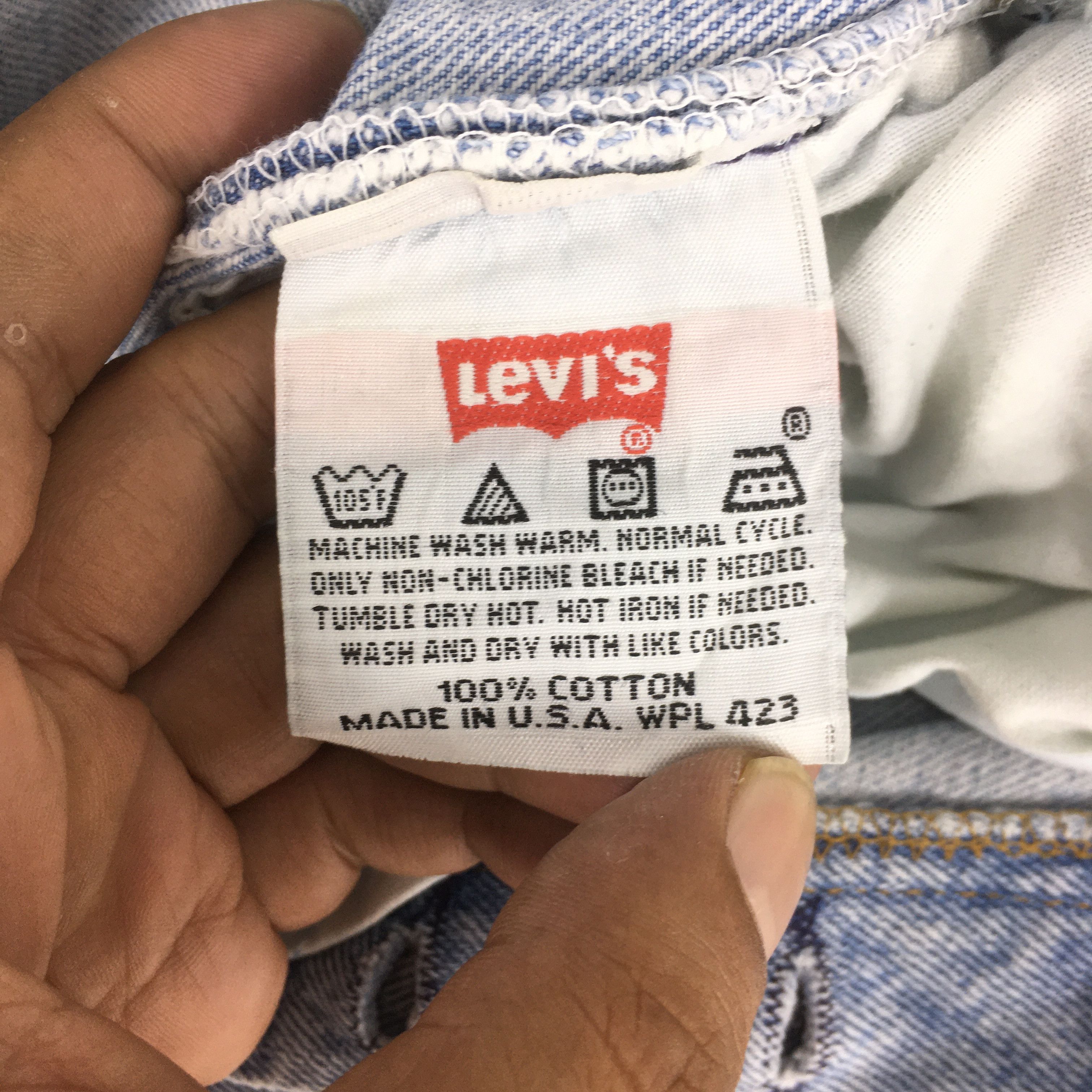 Size 34x29 Vintage 90s Levi's 501 Faded Pale Blue Jeans